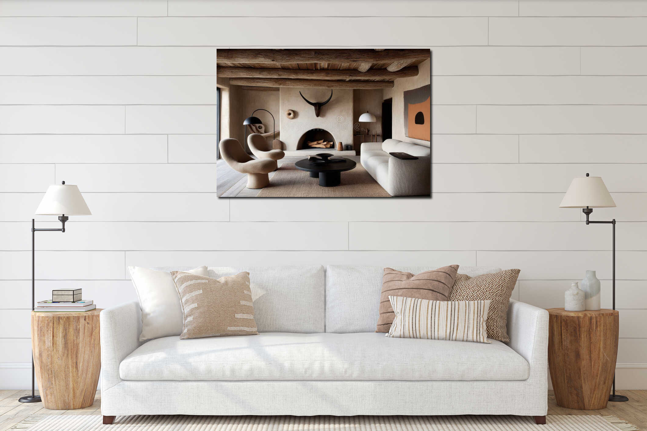 Canvas hanging interior mockup
