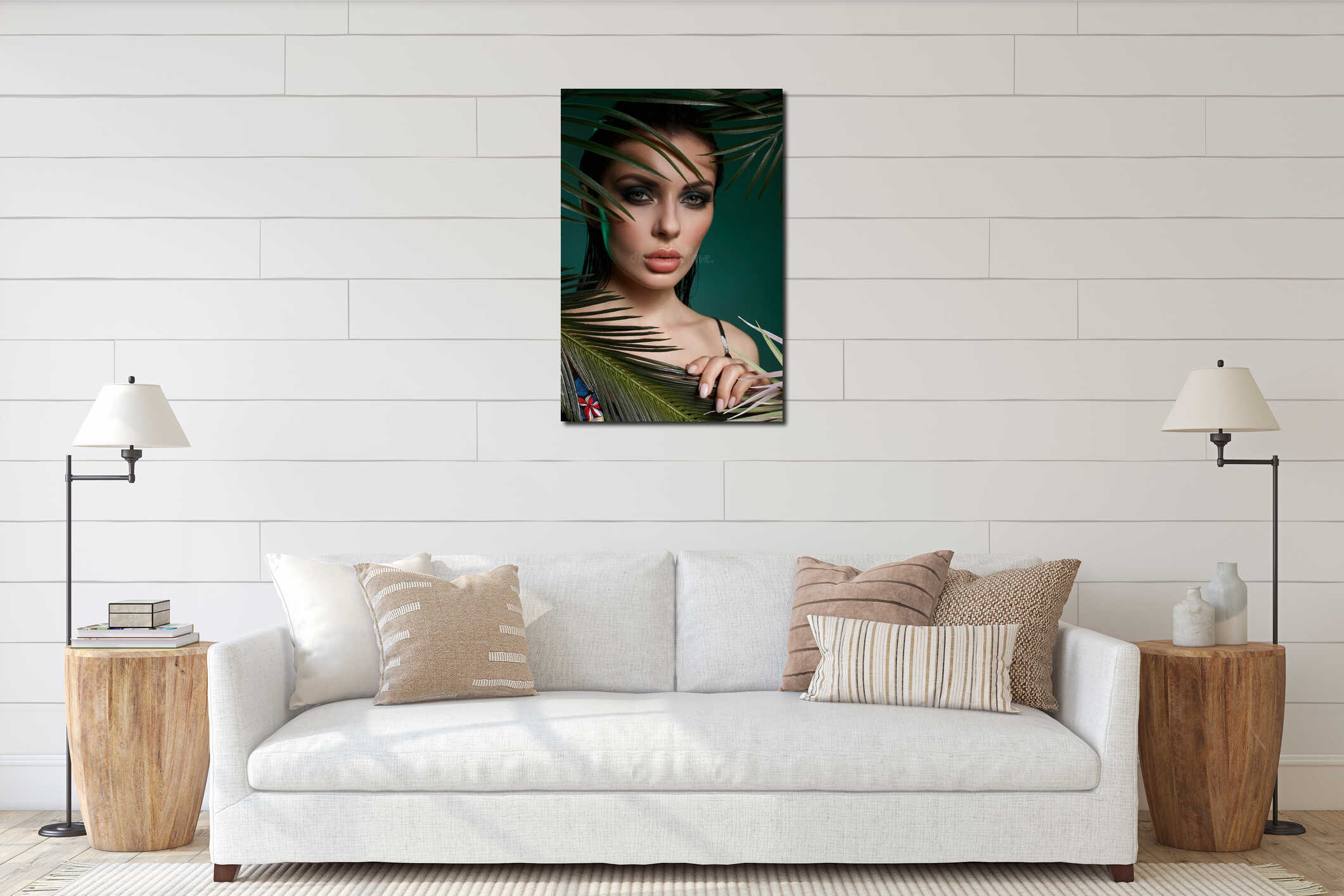 Canvas hanging interior mockup