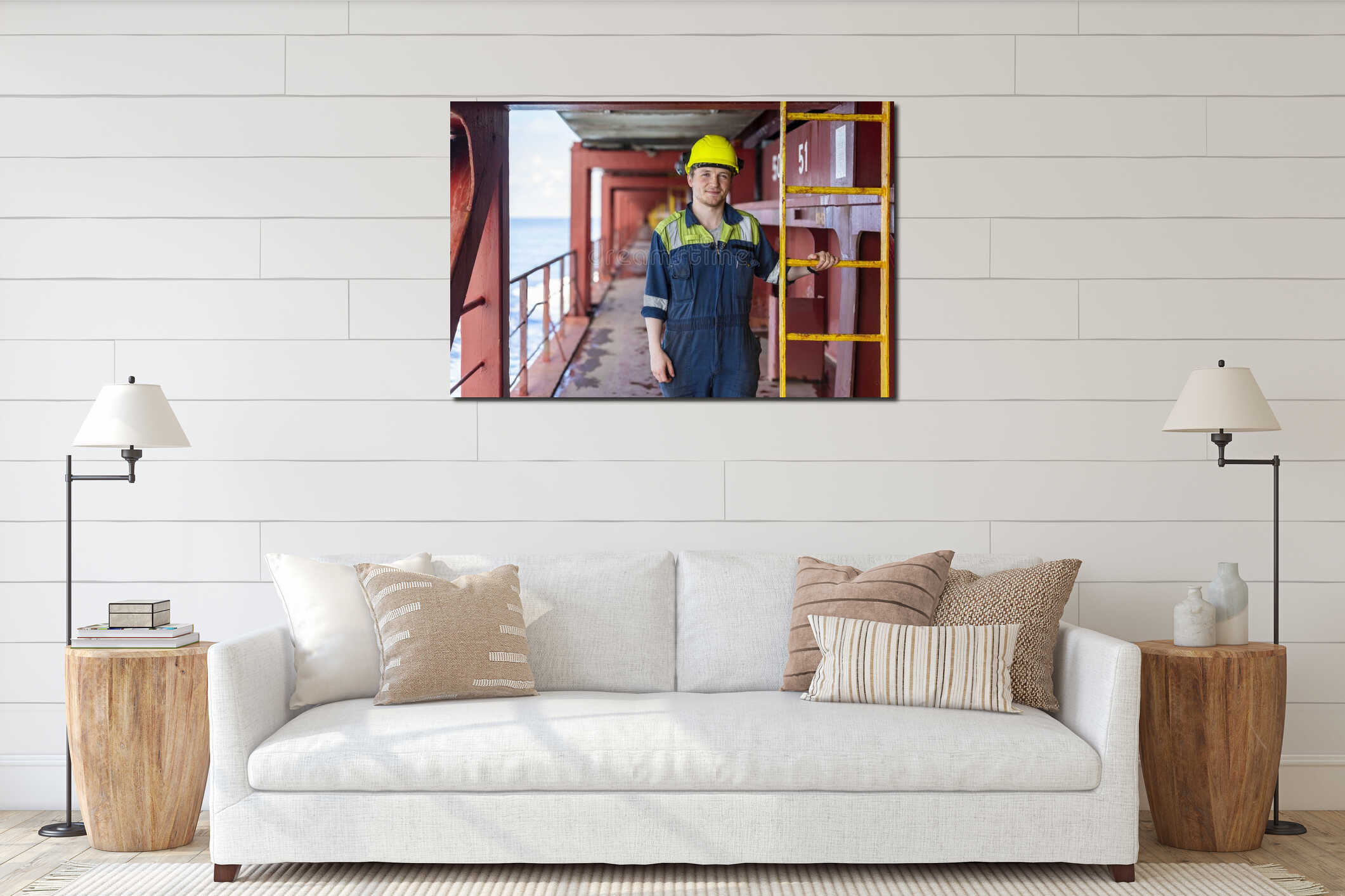 Canvas hanging interior mockup