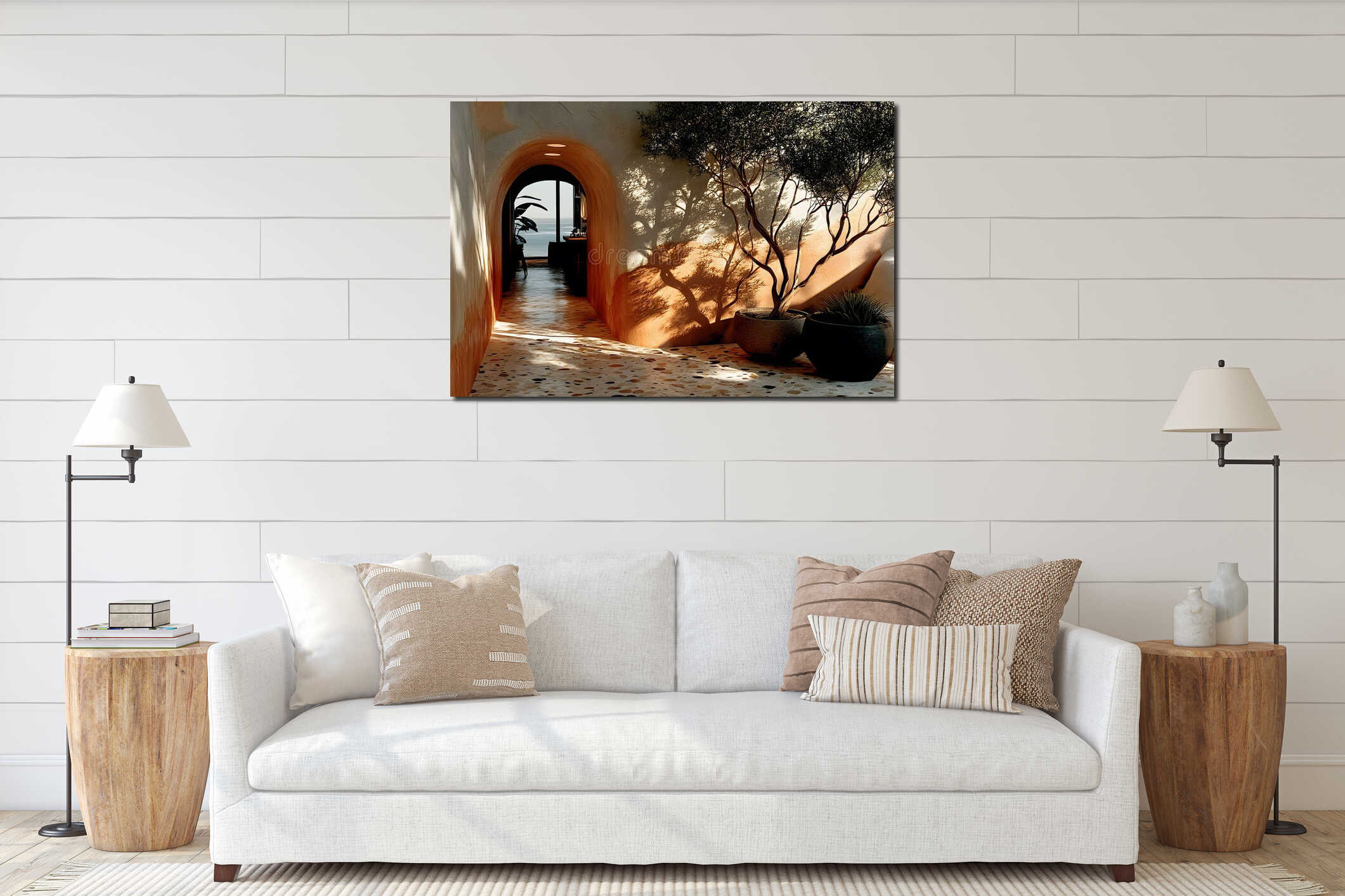 Canvas hanging interior mockup
