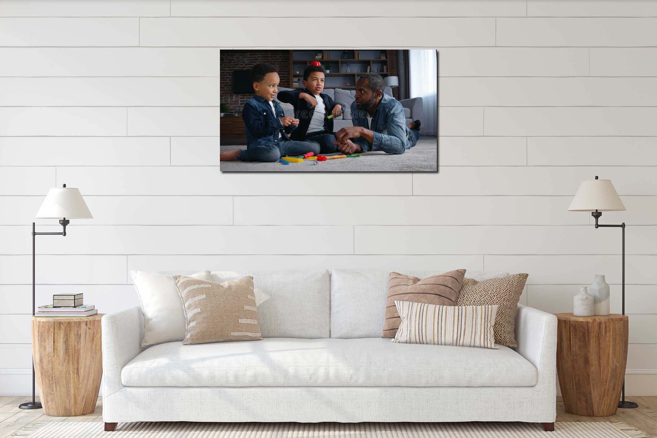 Canvas hanging interior mockup