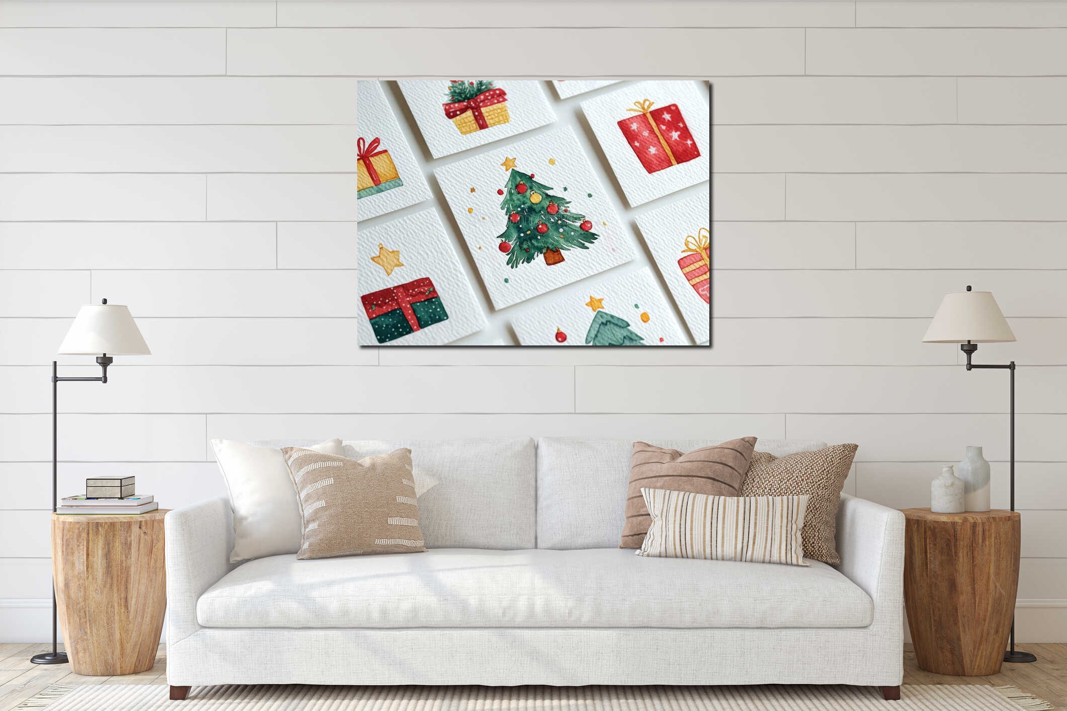 Canvas hanging interior mockup