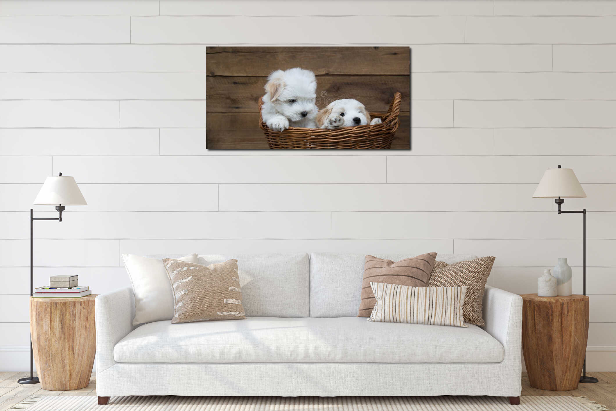 Canvas hanging interior mockup