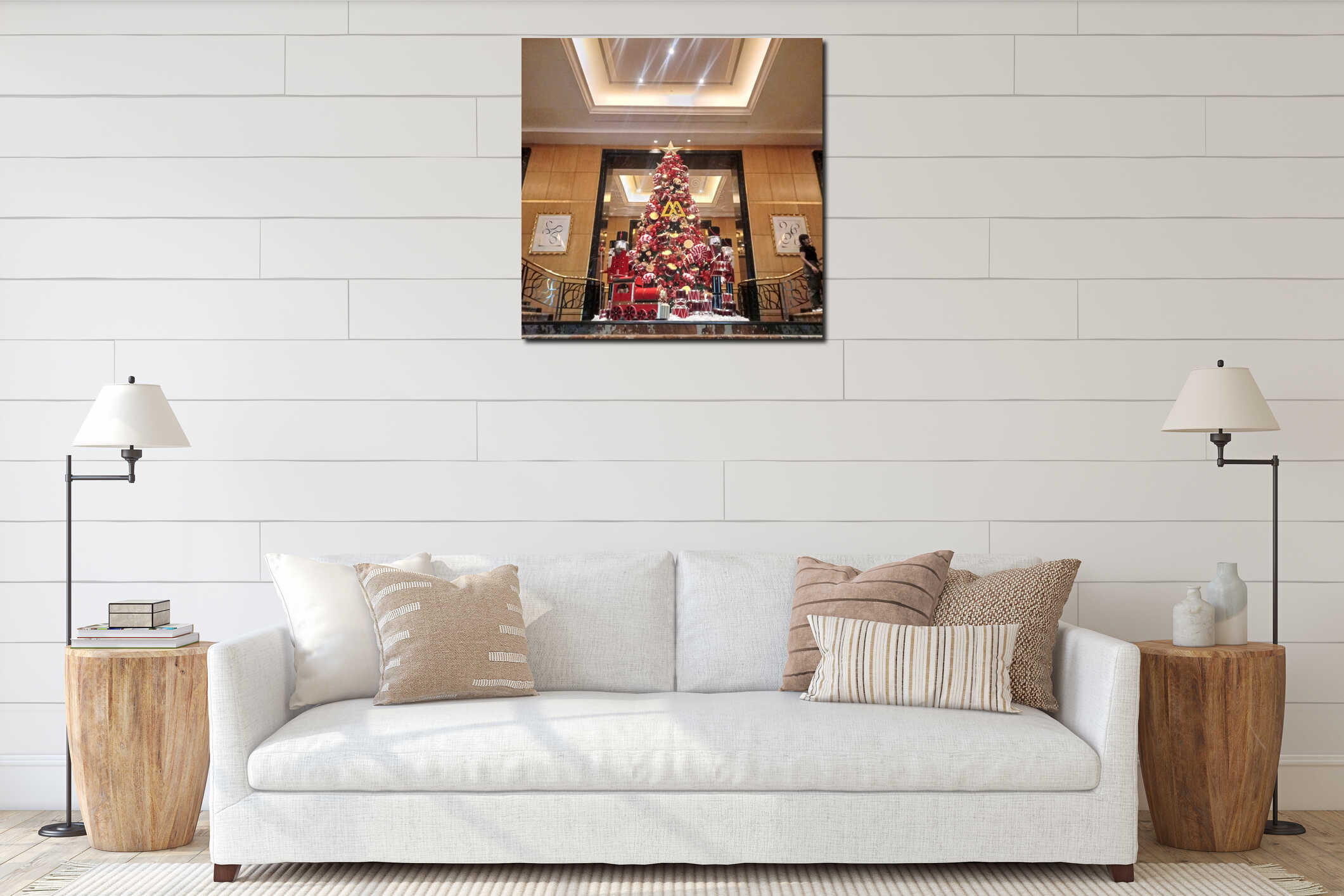 Canvas hanging interior mockup
