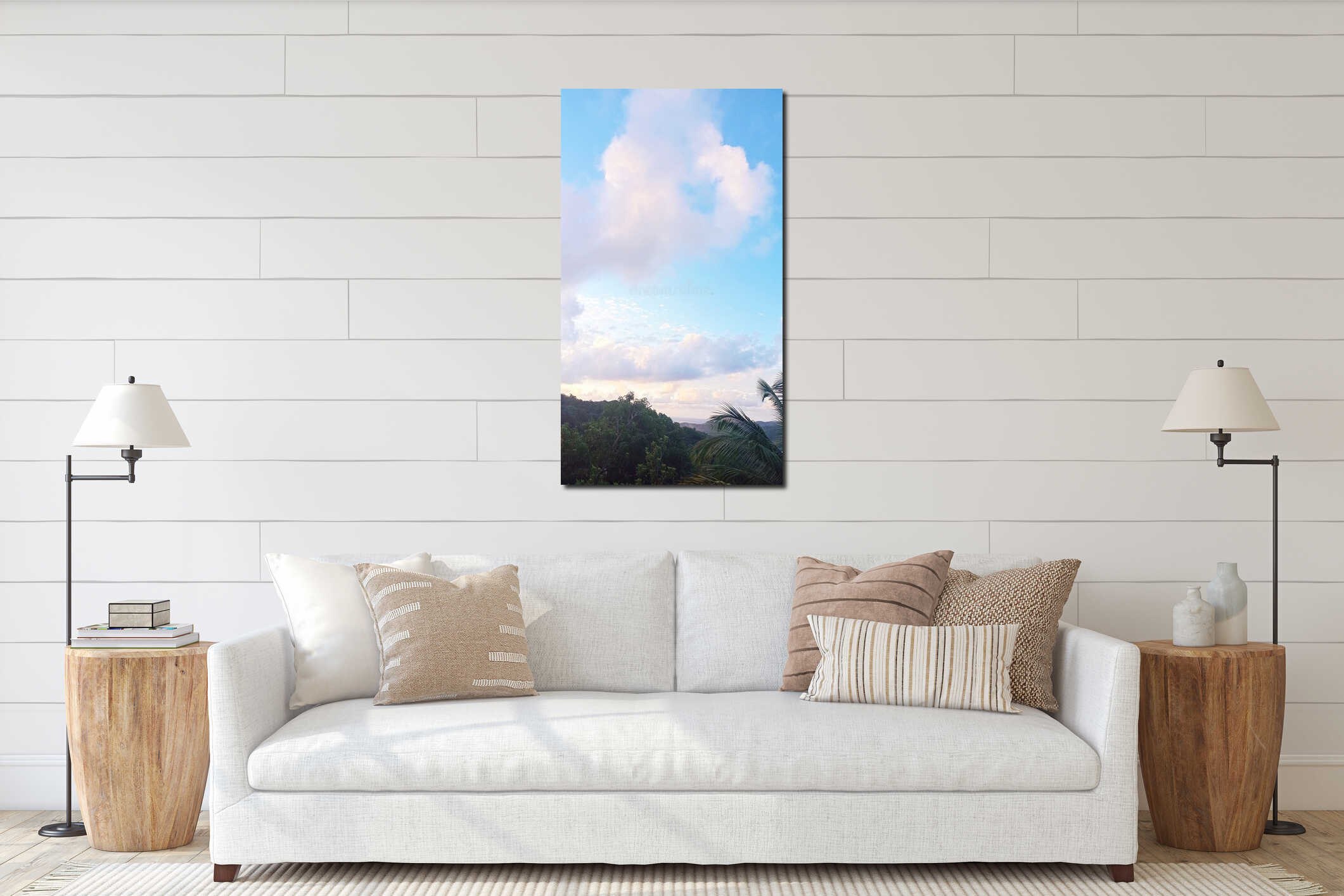 Canvas hanging interior mockup