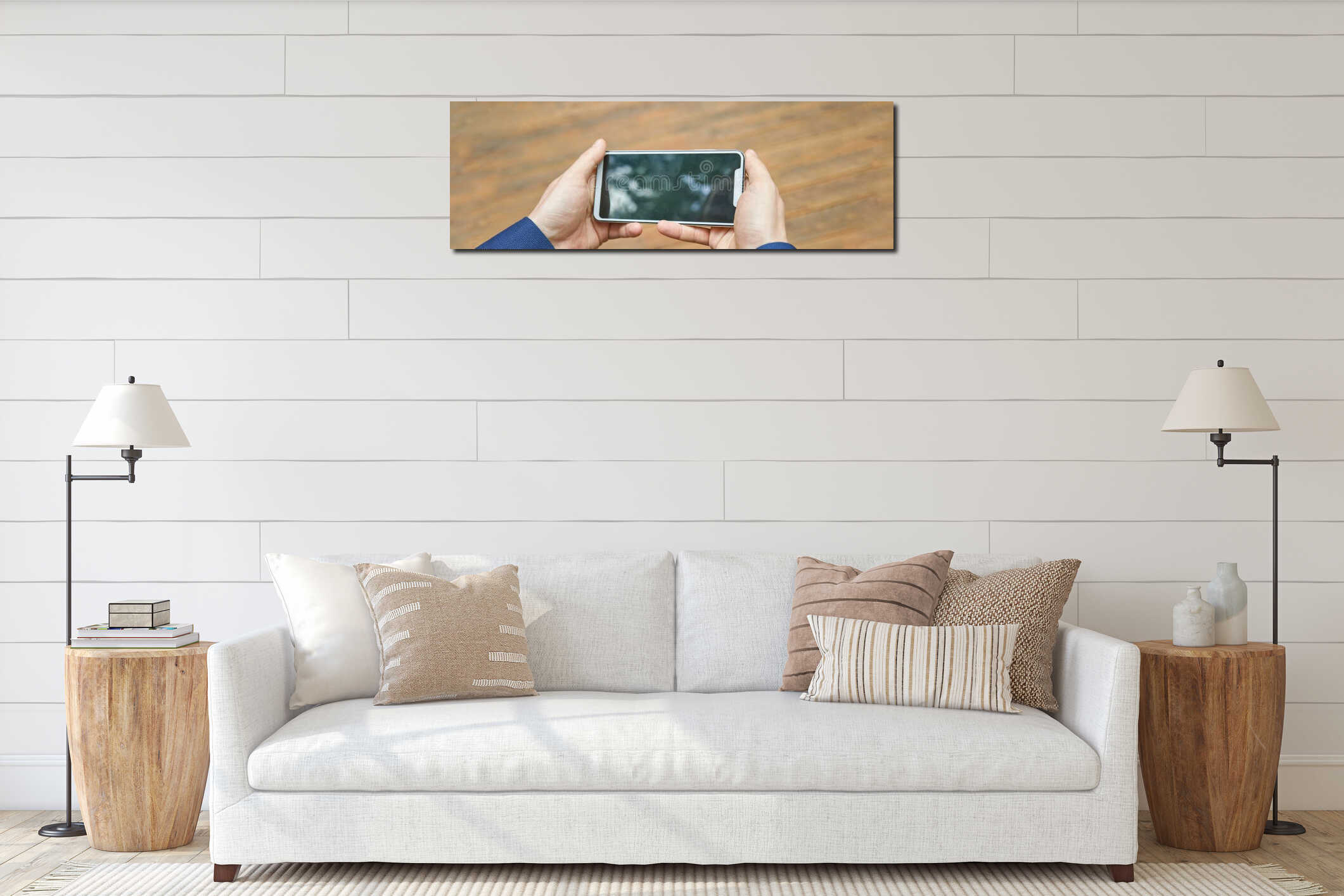 Canvas hanging interior mockup