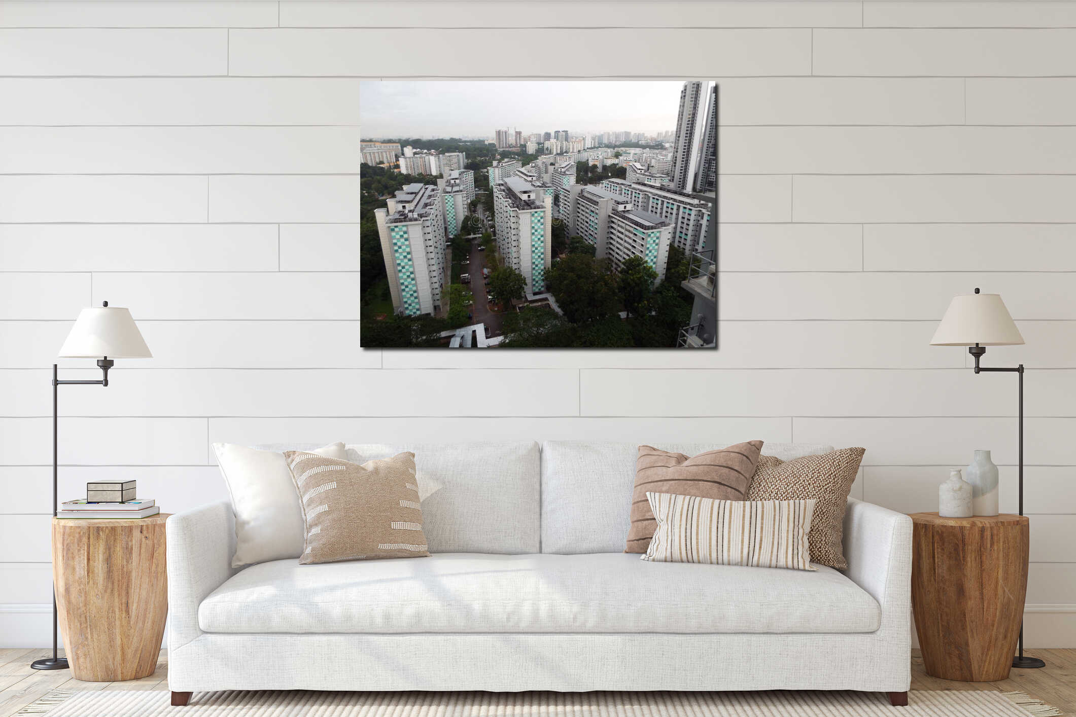 Canvas hanging interior mockup