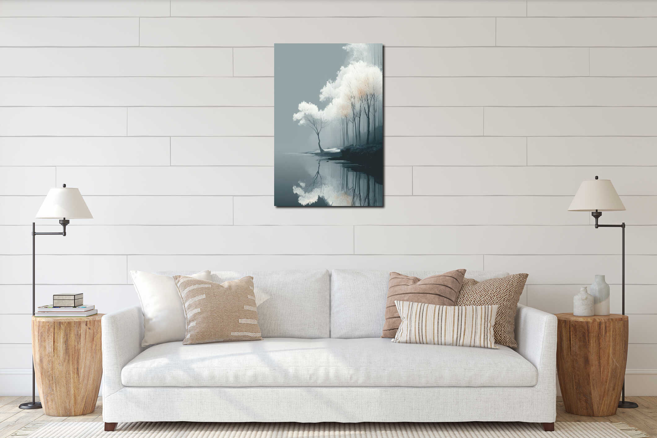 Canvas hanging interior mockup