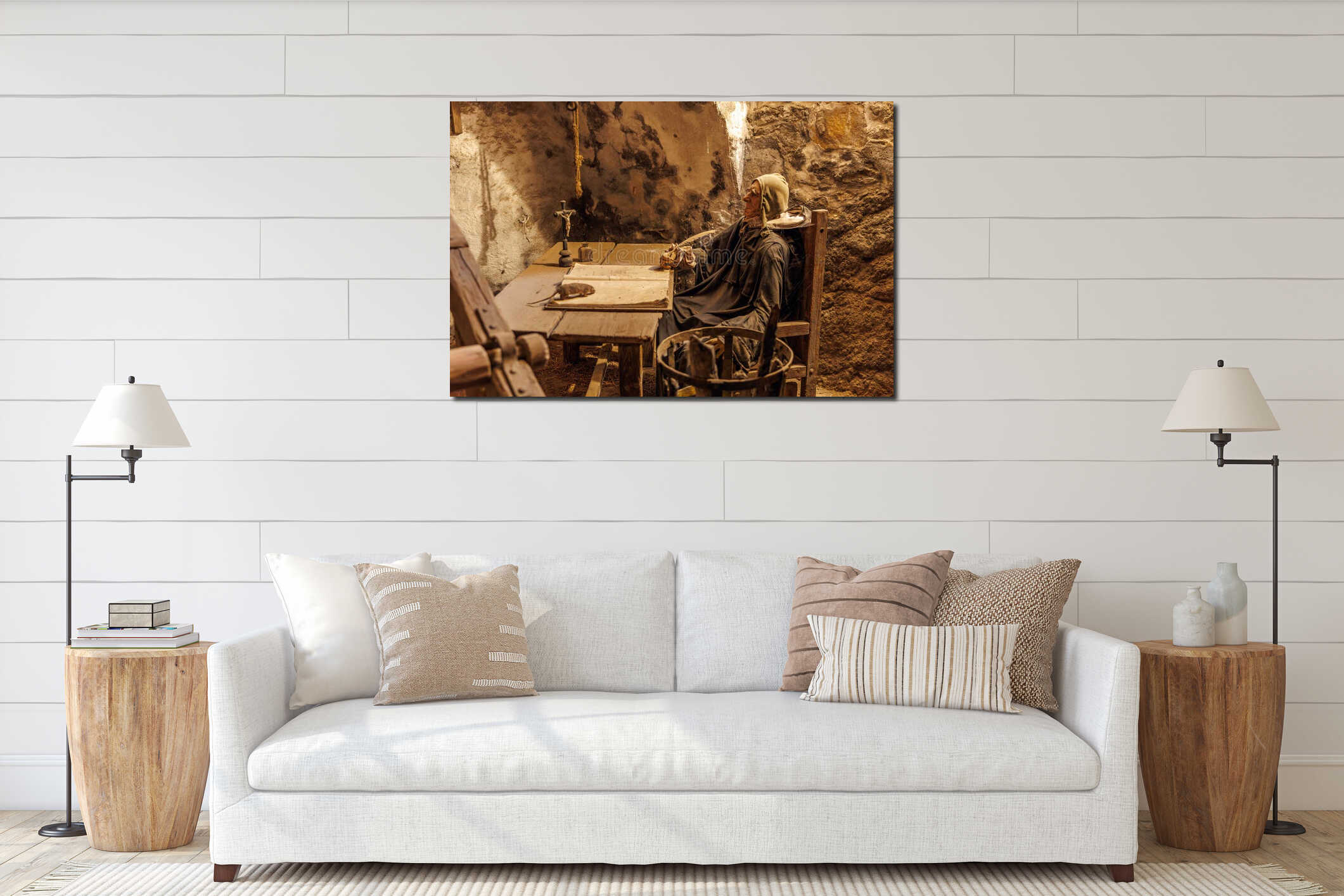 Canvas hanging interior mockup