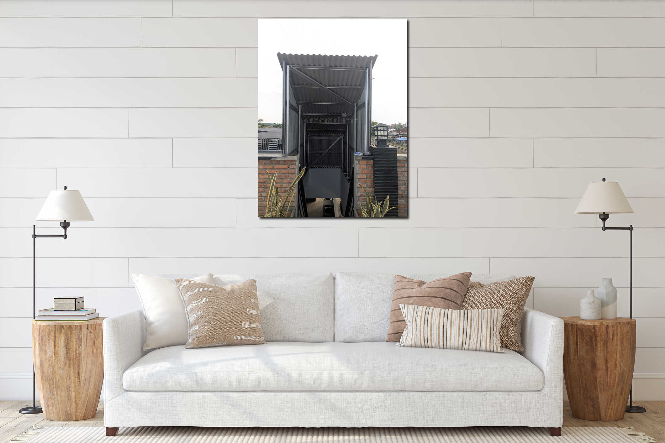 Canvas hanging interior mockup