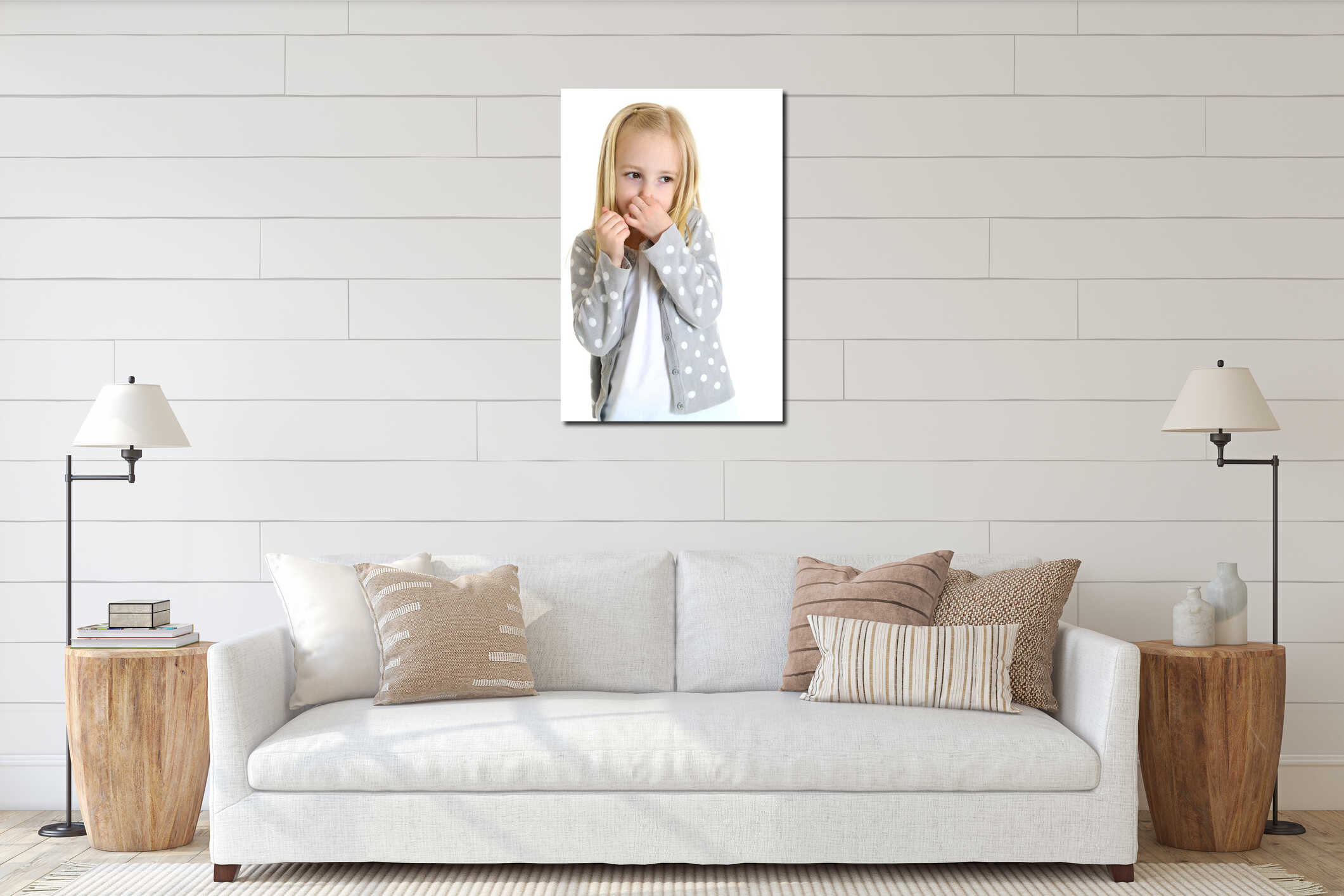 Canvas hanging interior mockup