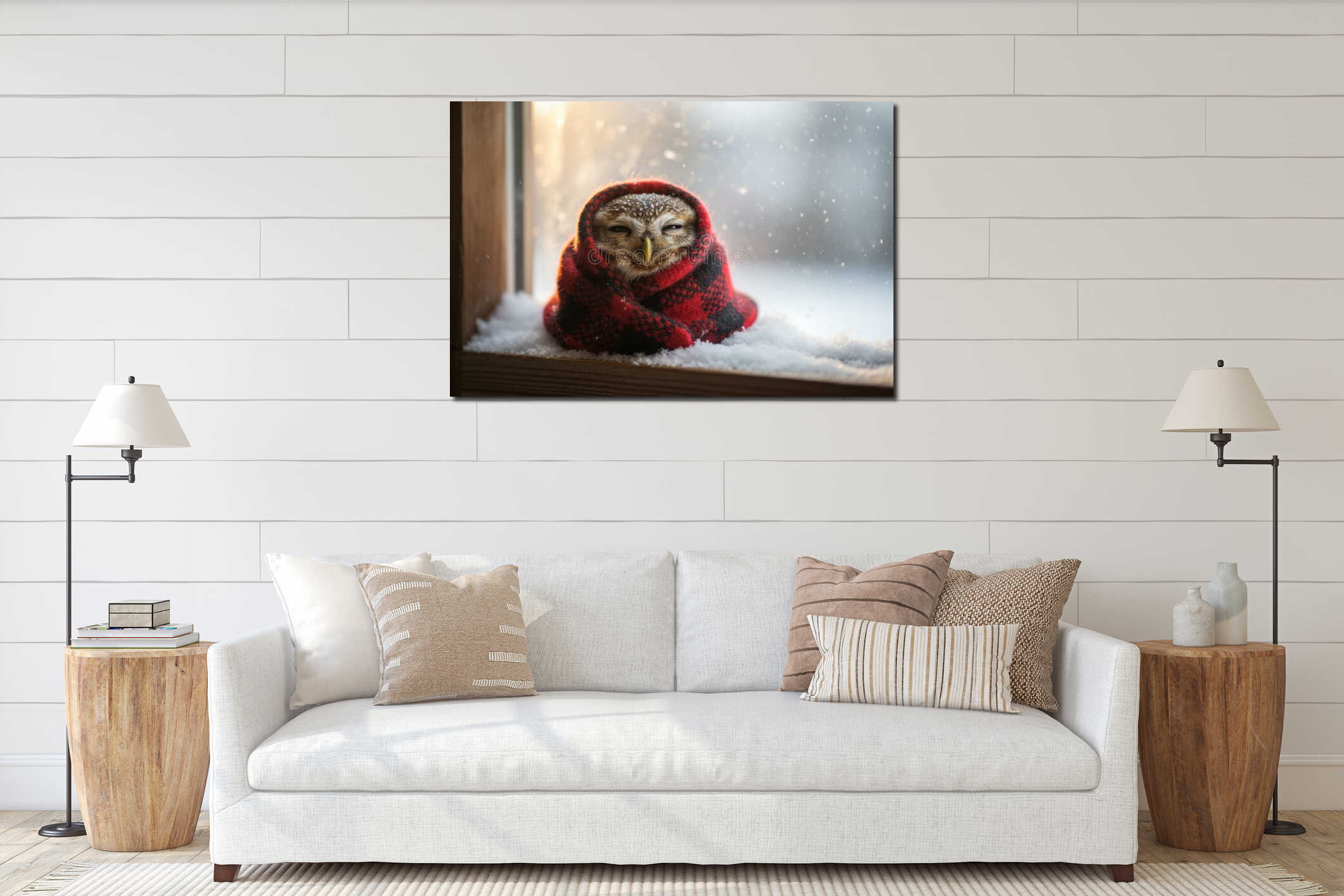Canvas hanging interior mockup