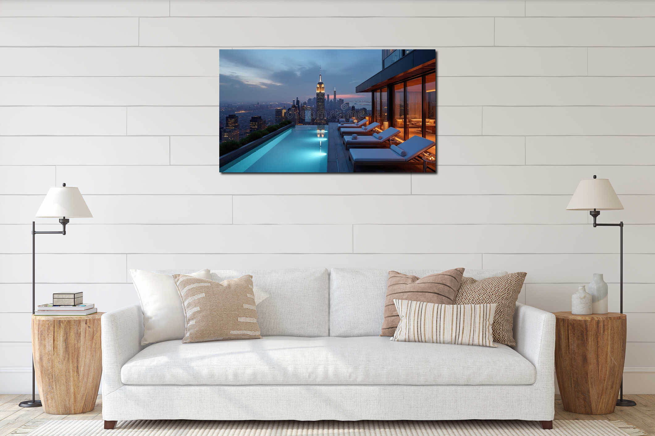 Canvas hanging interior mockup