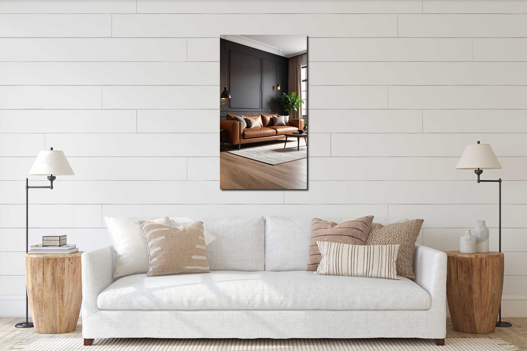 Canvas hanging interior mockup
