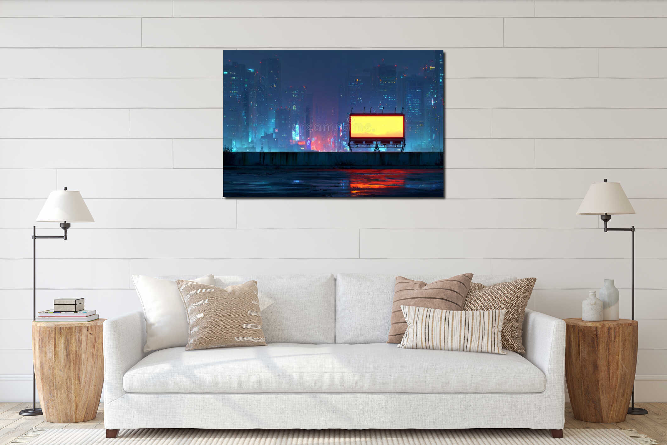 Canvas hanging interior mockup