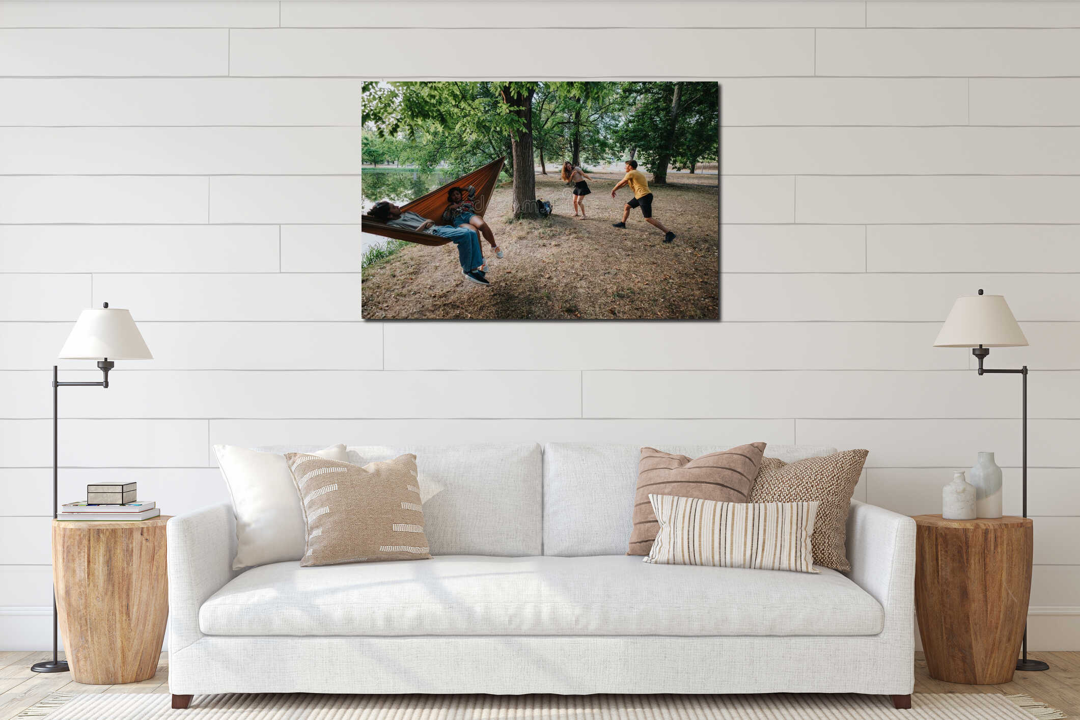 Canvas hanging interior mockup
