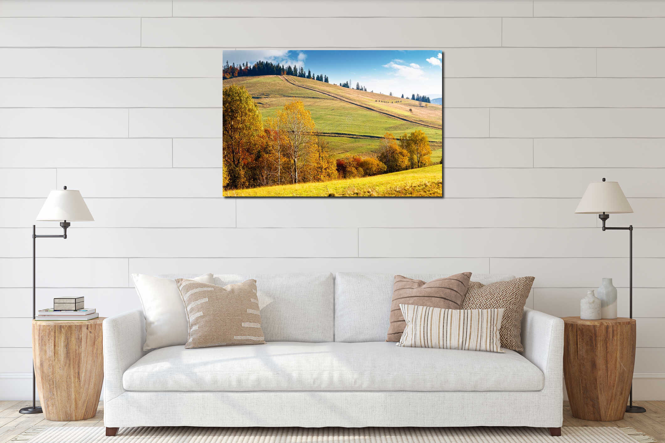 Canvas hanging interior mockup