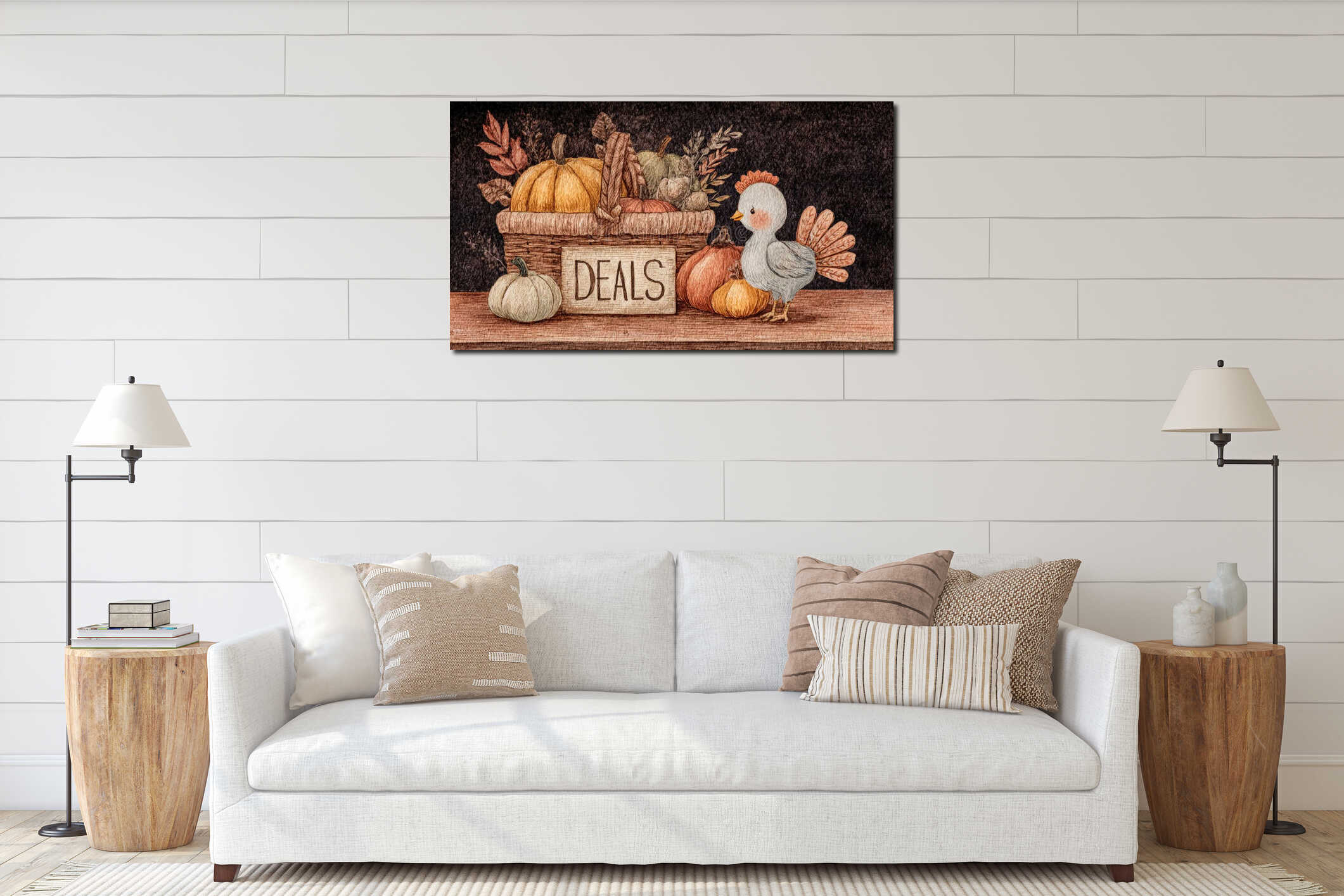 Canvas hanging interior mockup