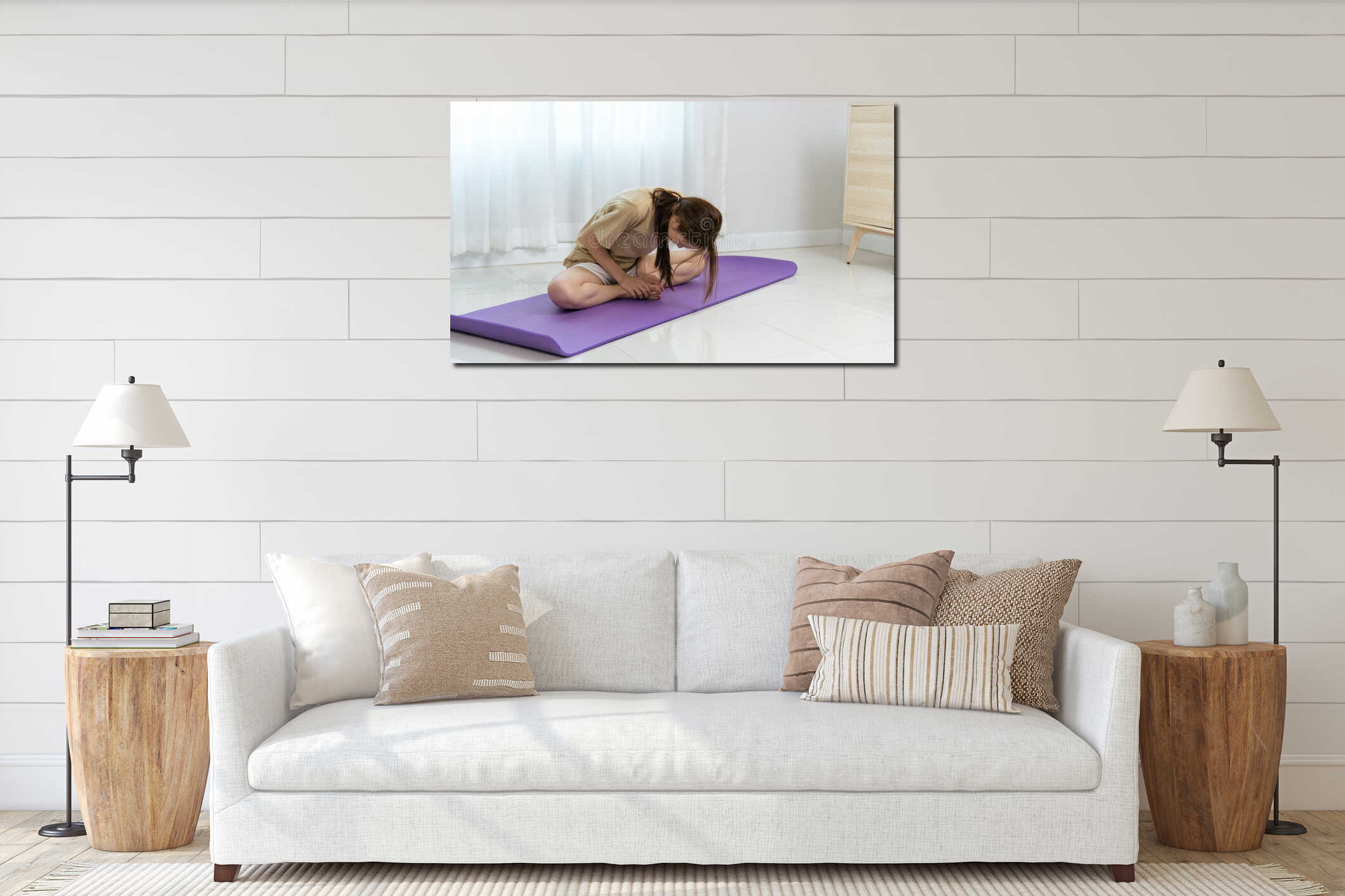 Canvas hanging interior mockup