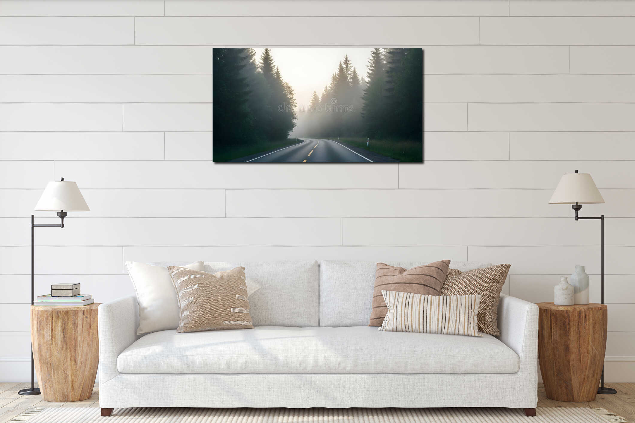 Canvas hanging interior mockup