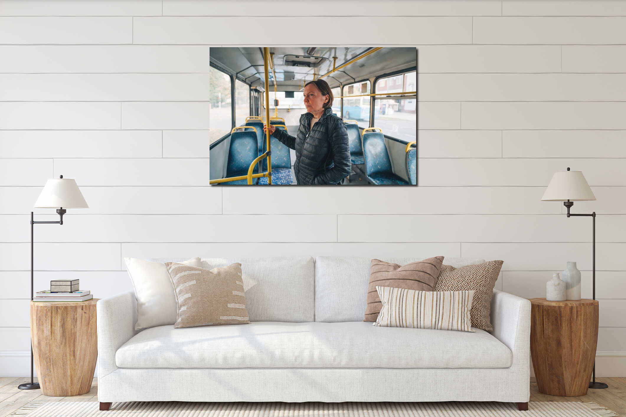 Canvas hanging interior mockup