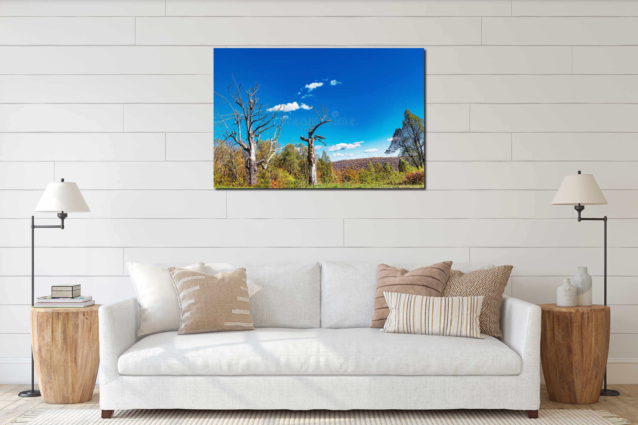 Canvas hanging interior mockup