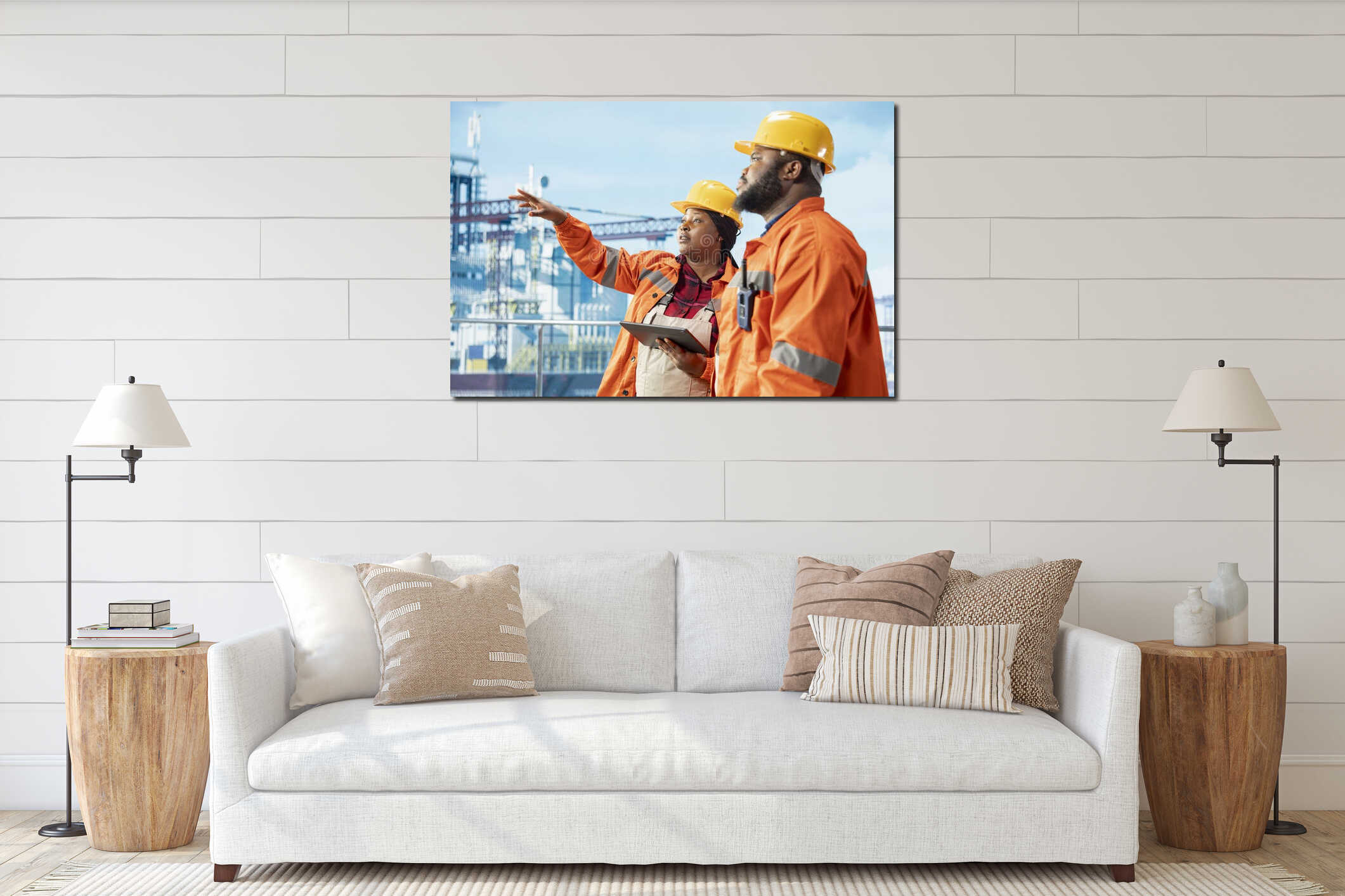 Canvas hanging interior mockup