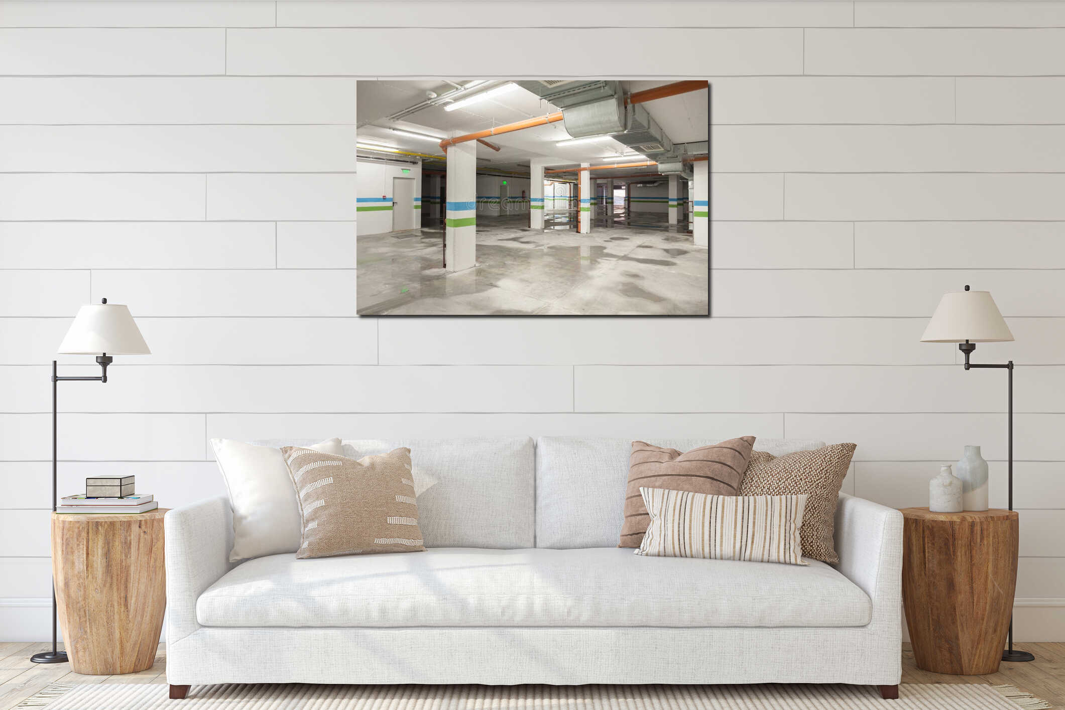 Canvas hanging interior mockup