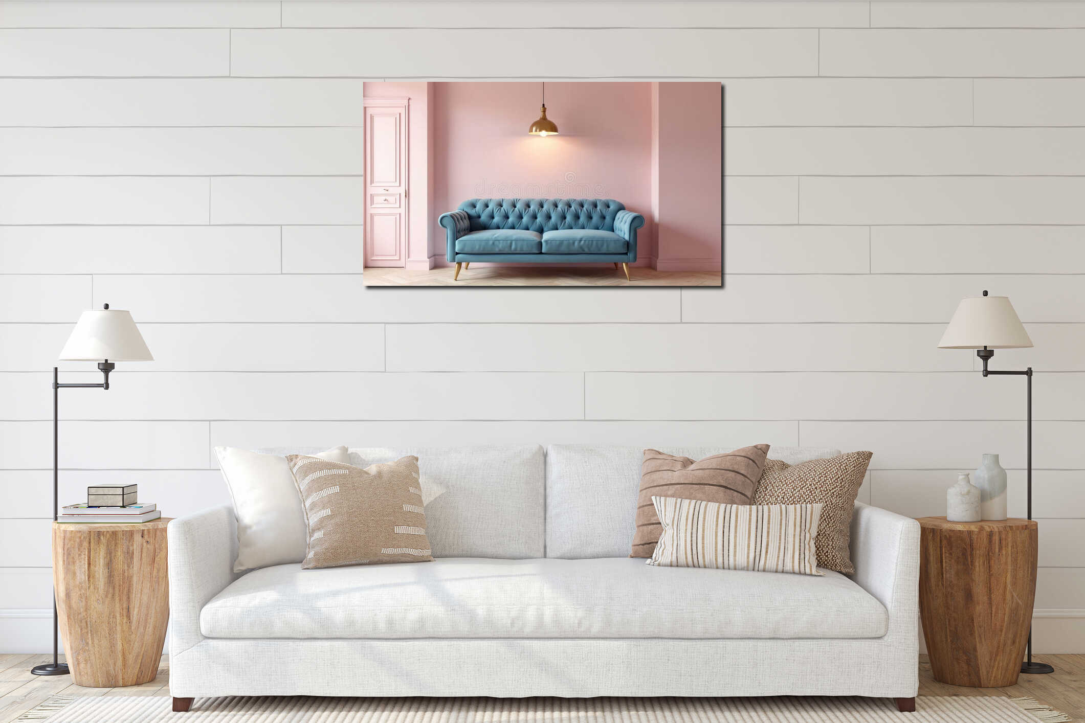 Canvas hanging interior mockup