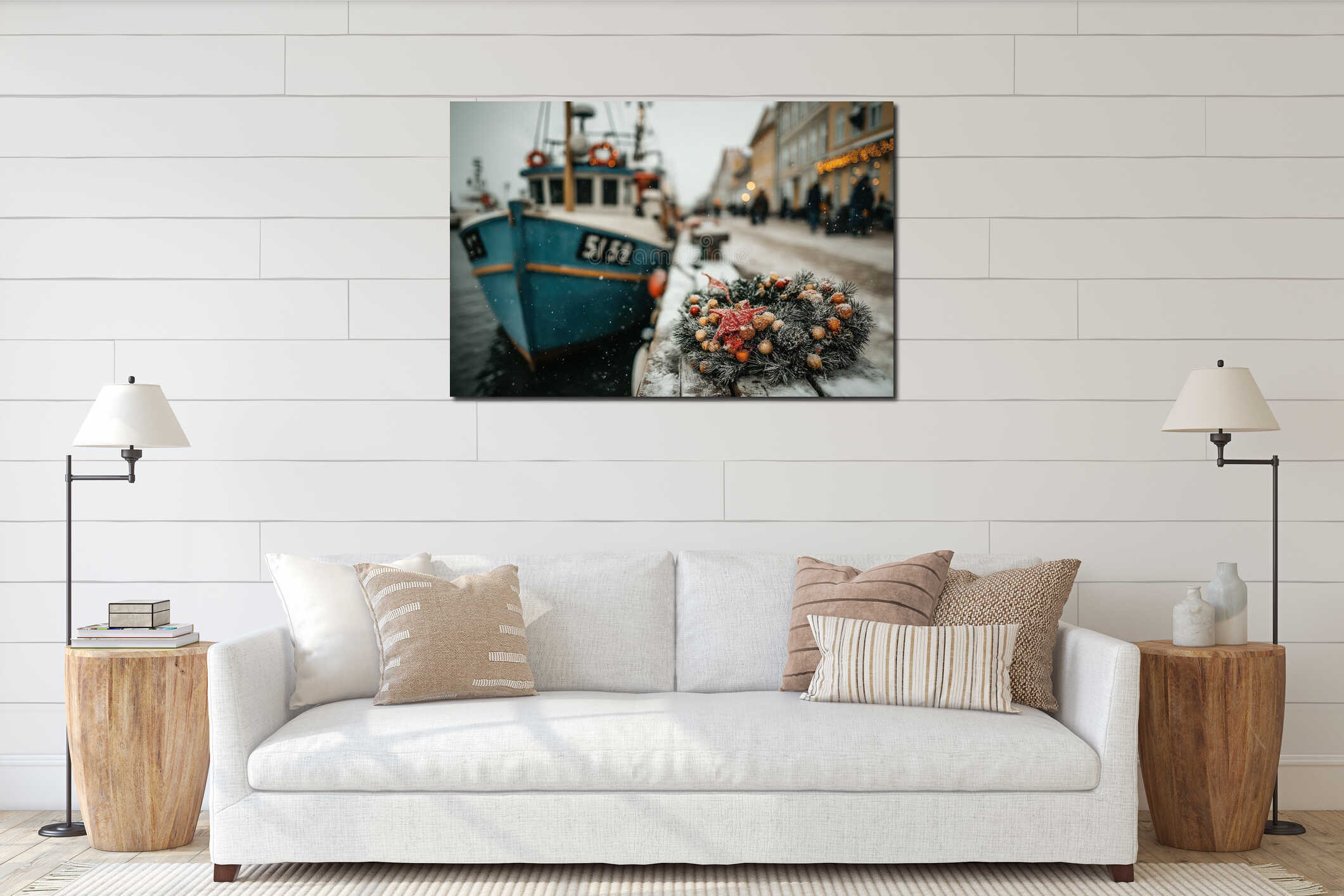 Canvas hanging interior mockup