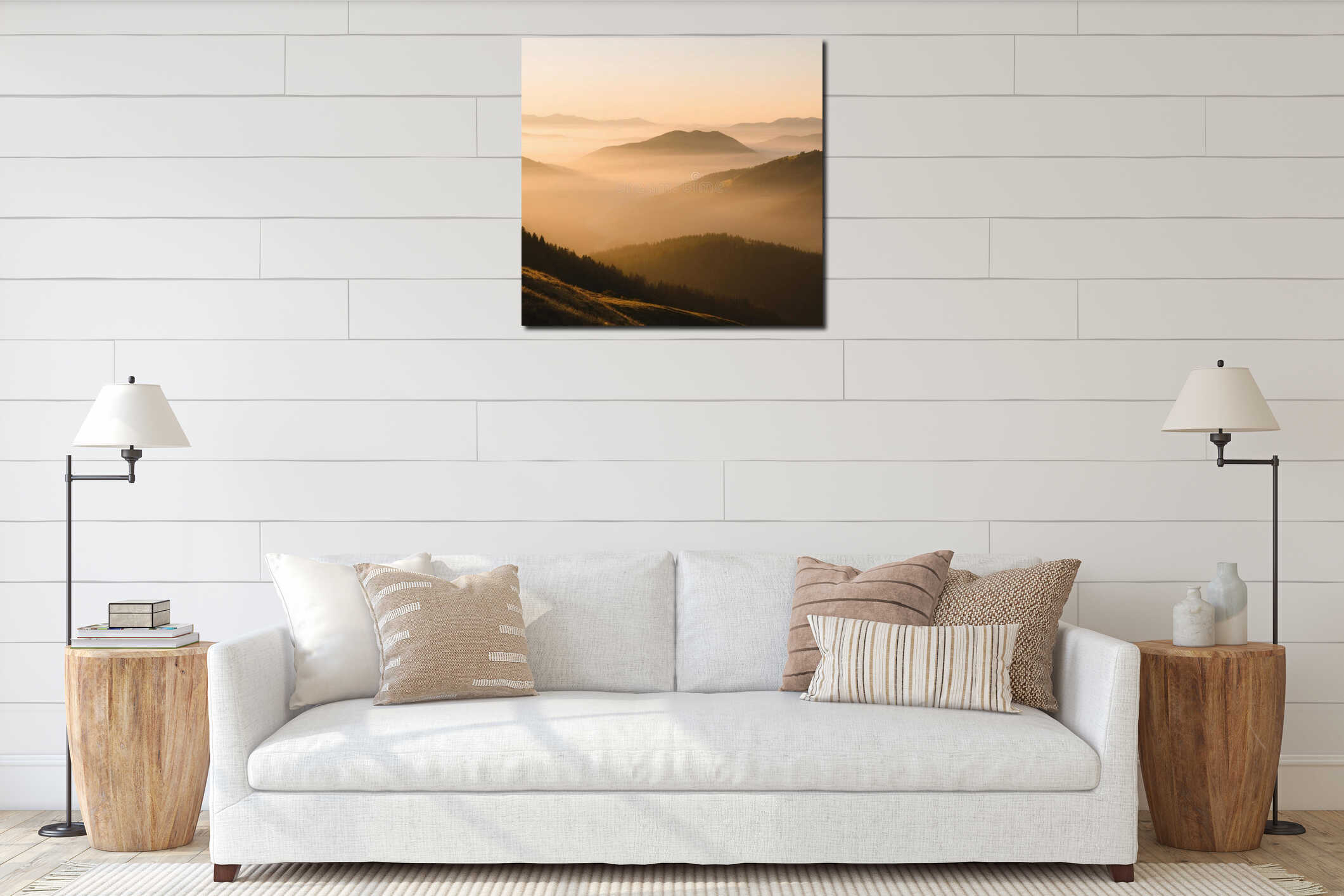 Canvas hanging interior mockup