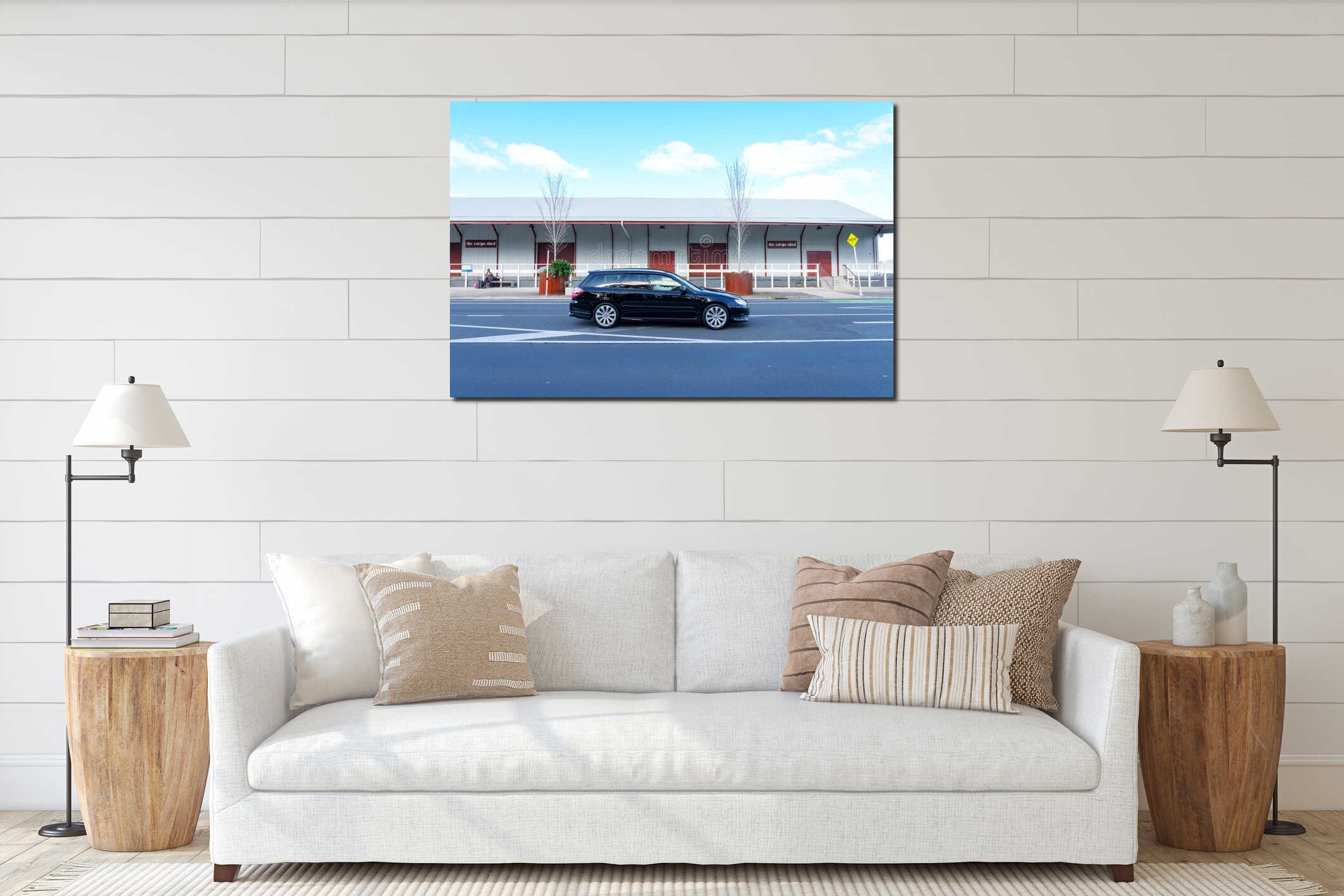 Canvas hanging interior mockup