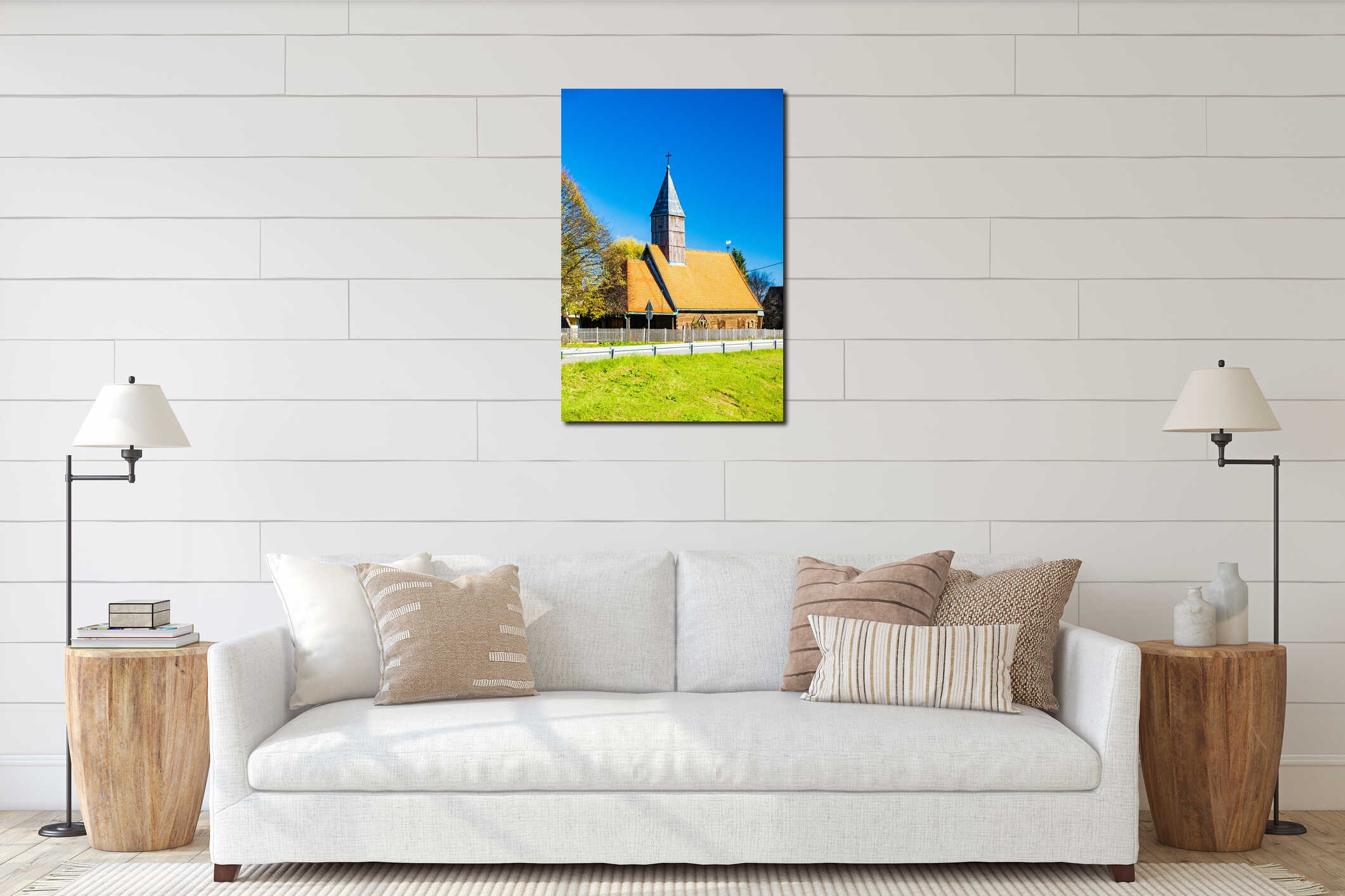 Canvas hanging interior mockup