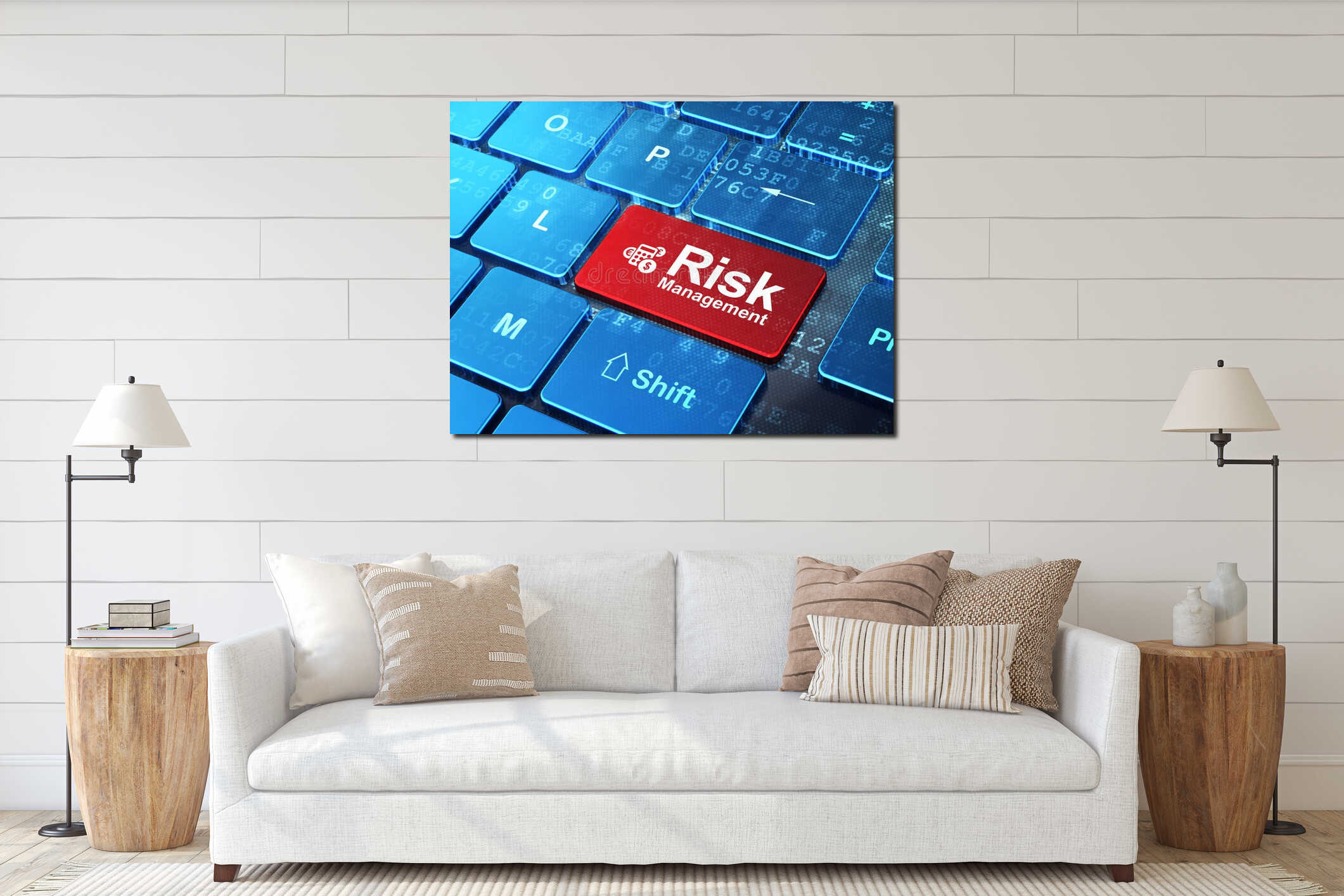 Canvas hanging interior mockup