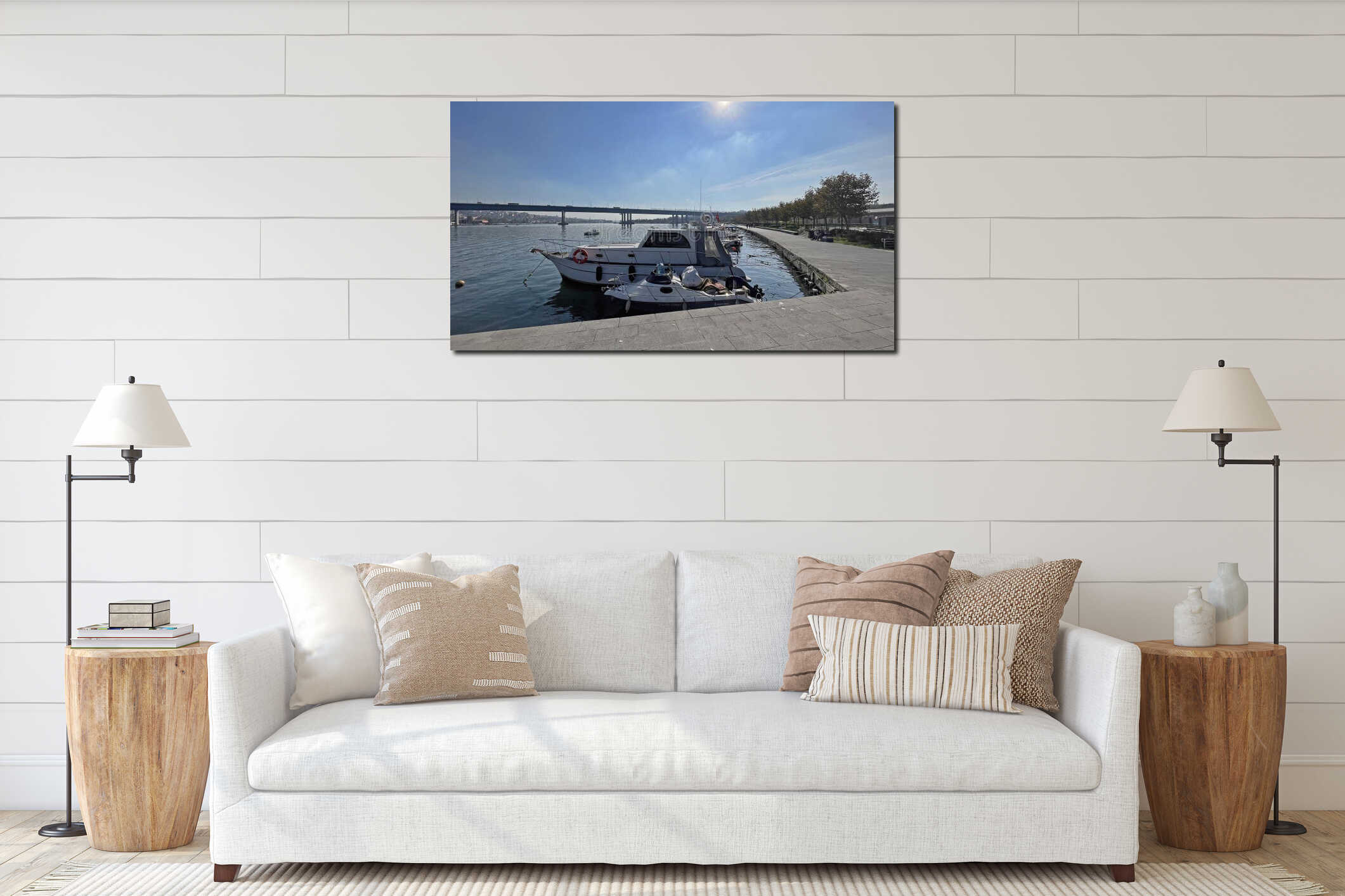 Canvas hanging interior mockup