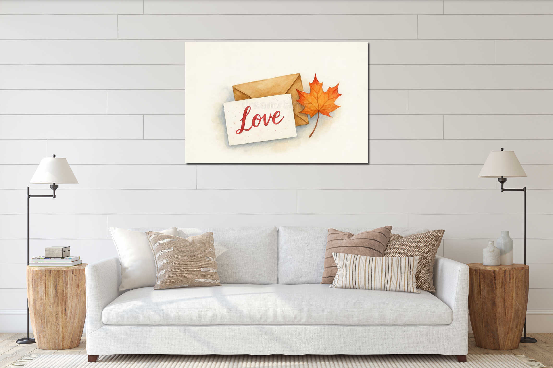 Canvas hanging interior mockup