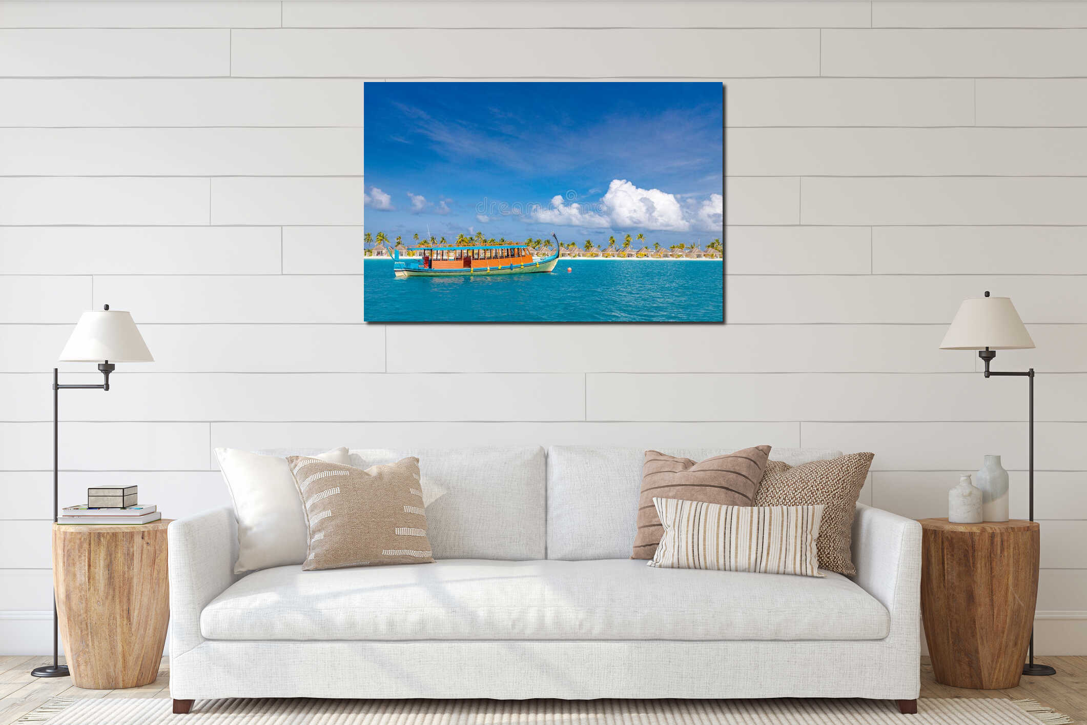 Canvas hanging interior mockup