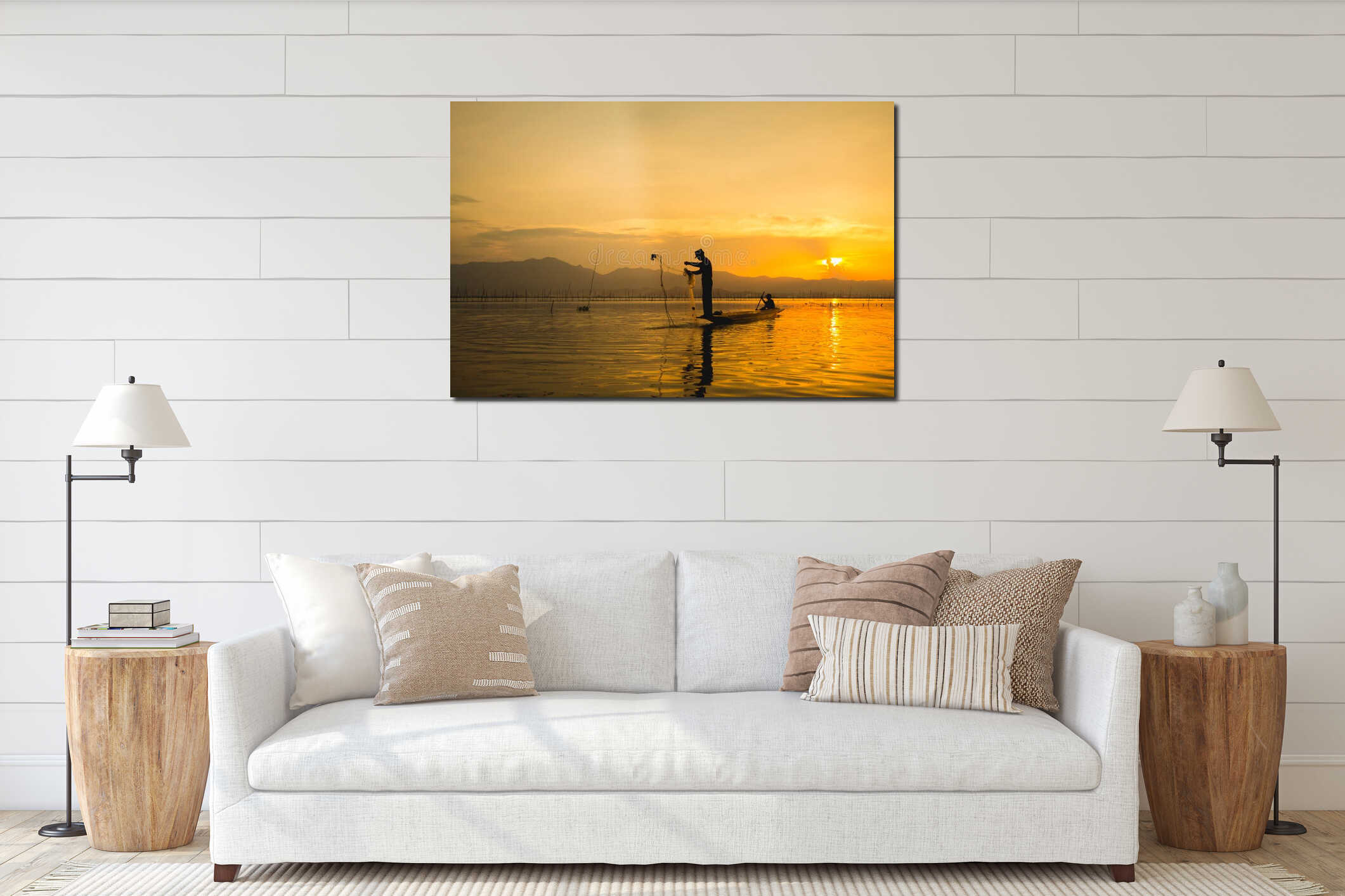 Canvas hanging interior mockup