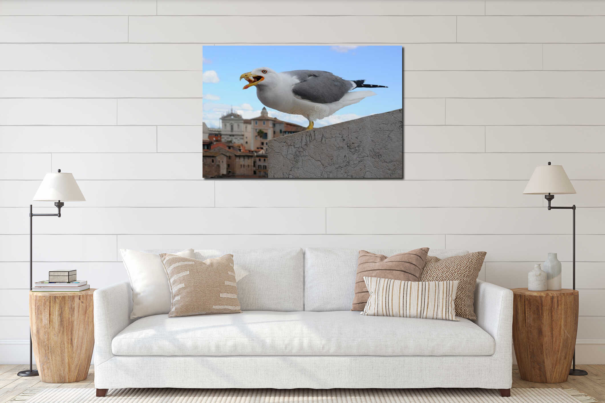 Canvas hanging interior mockup