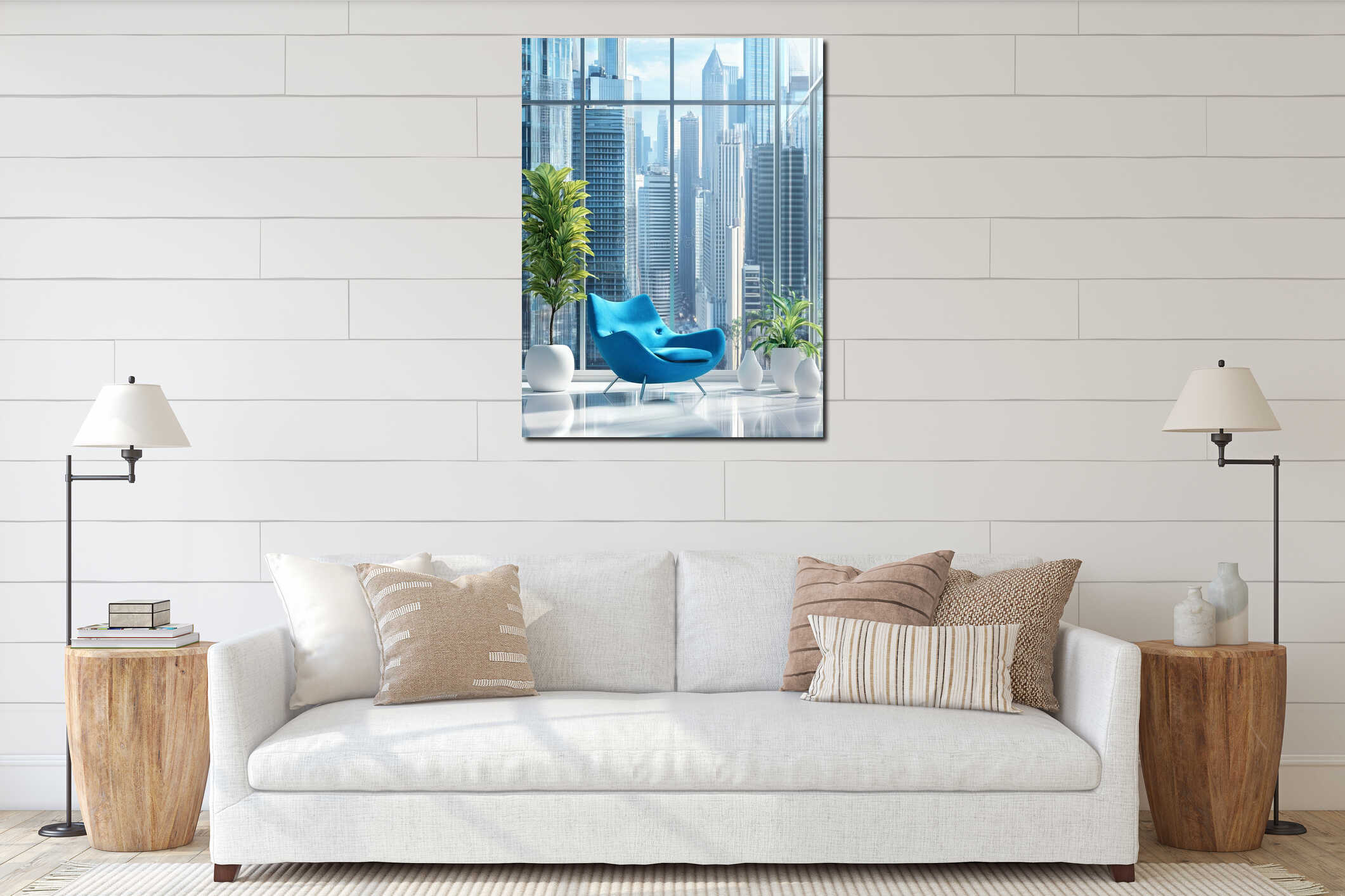 Canvas hanging interior mockup