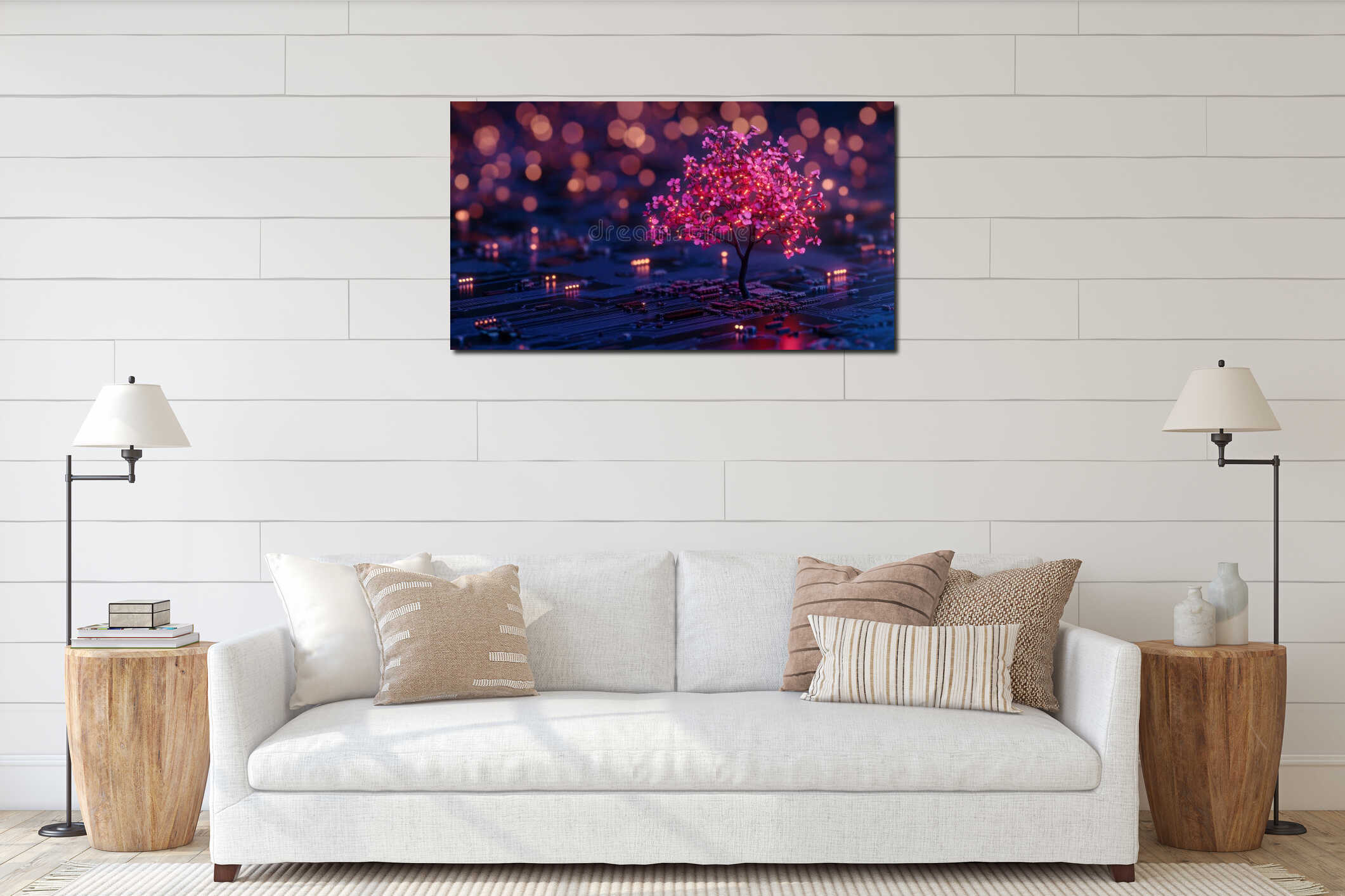 Canvas hanging interior mockup