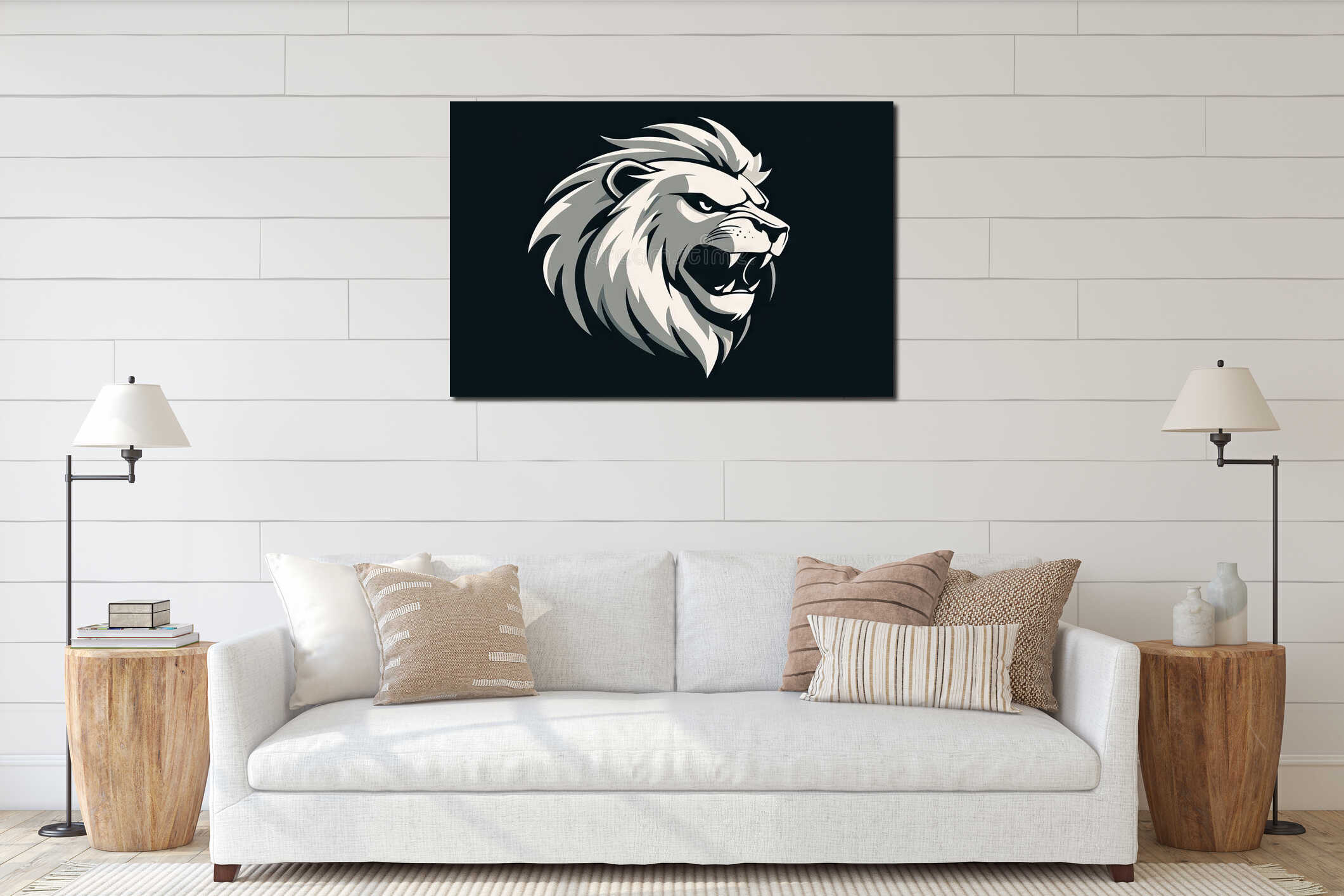 Canvas hanging interior mockup