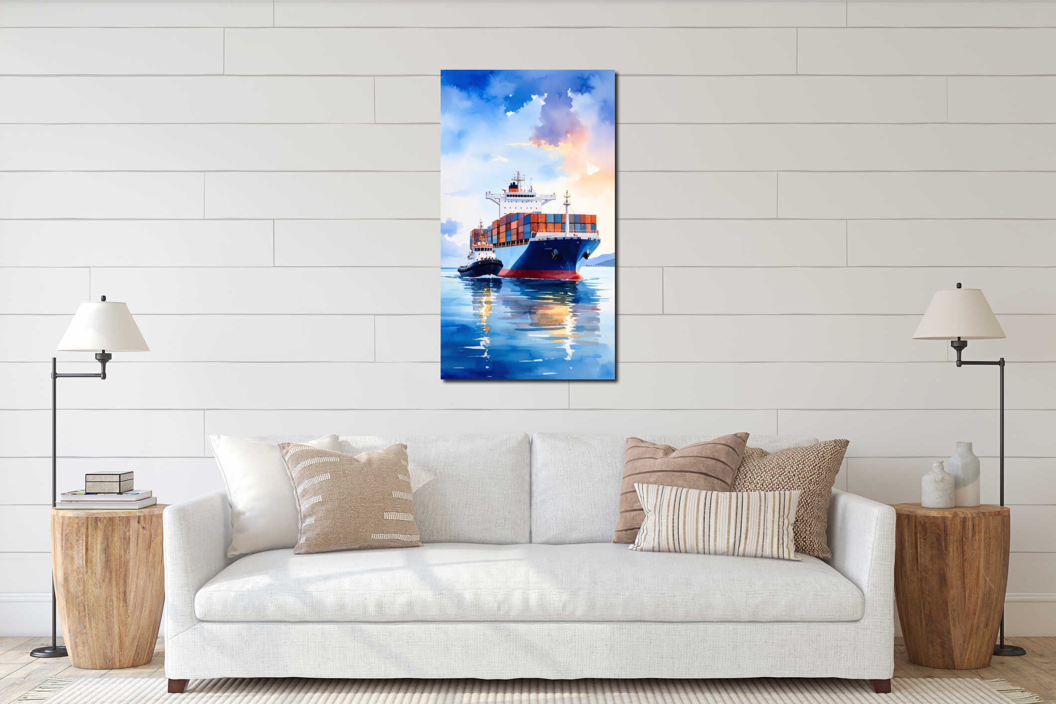 Canvas hanging interior mockup