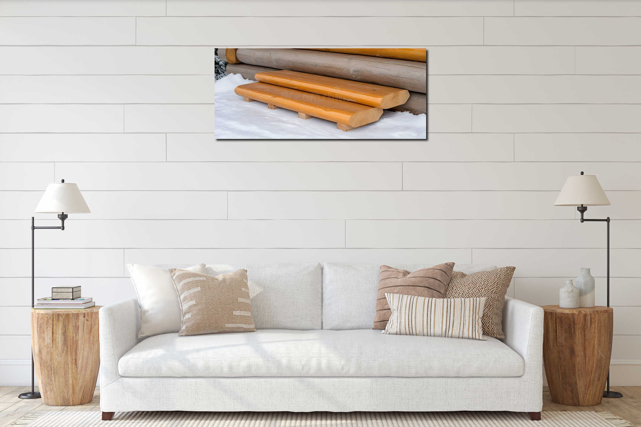 Canvas hanging interior mockup