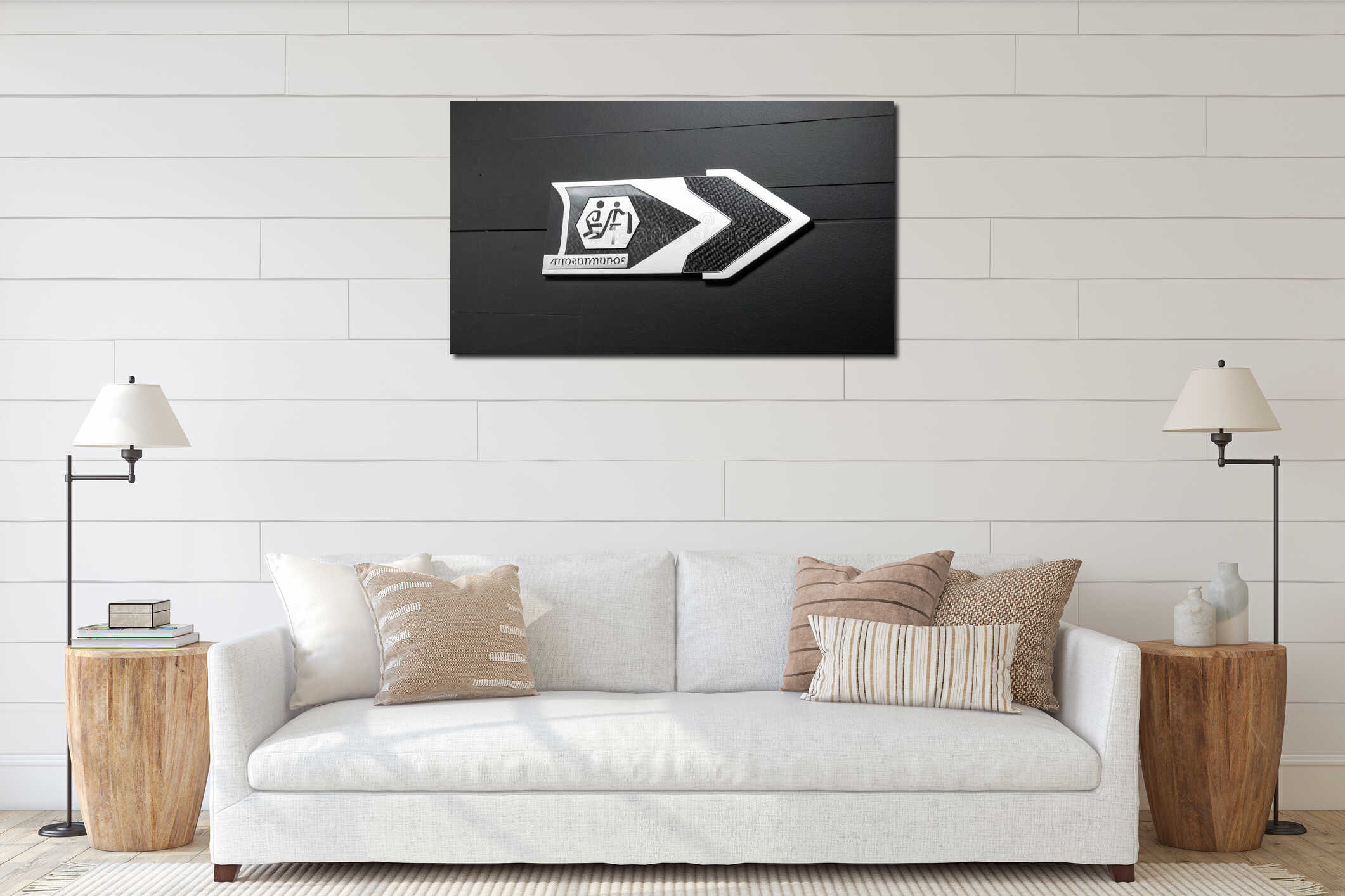 Canvas hanging interior mockup