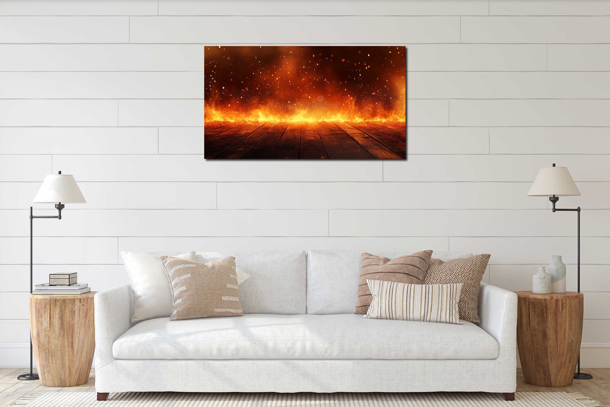Canvas hanging interior mockup