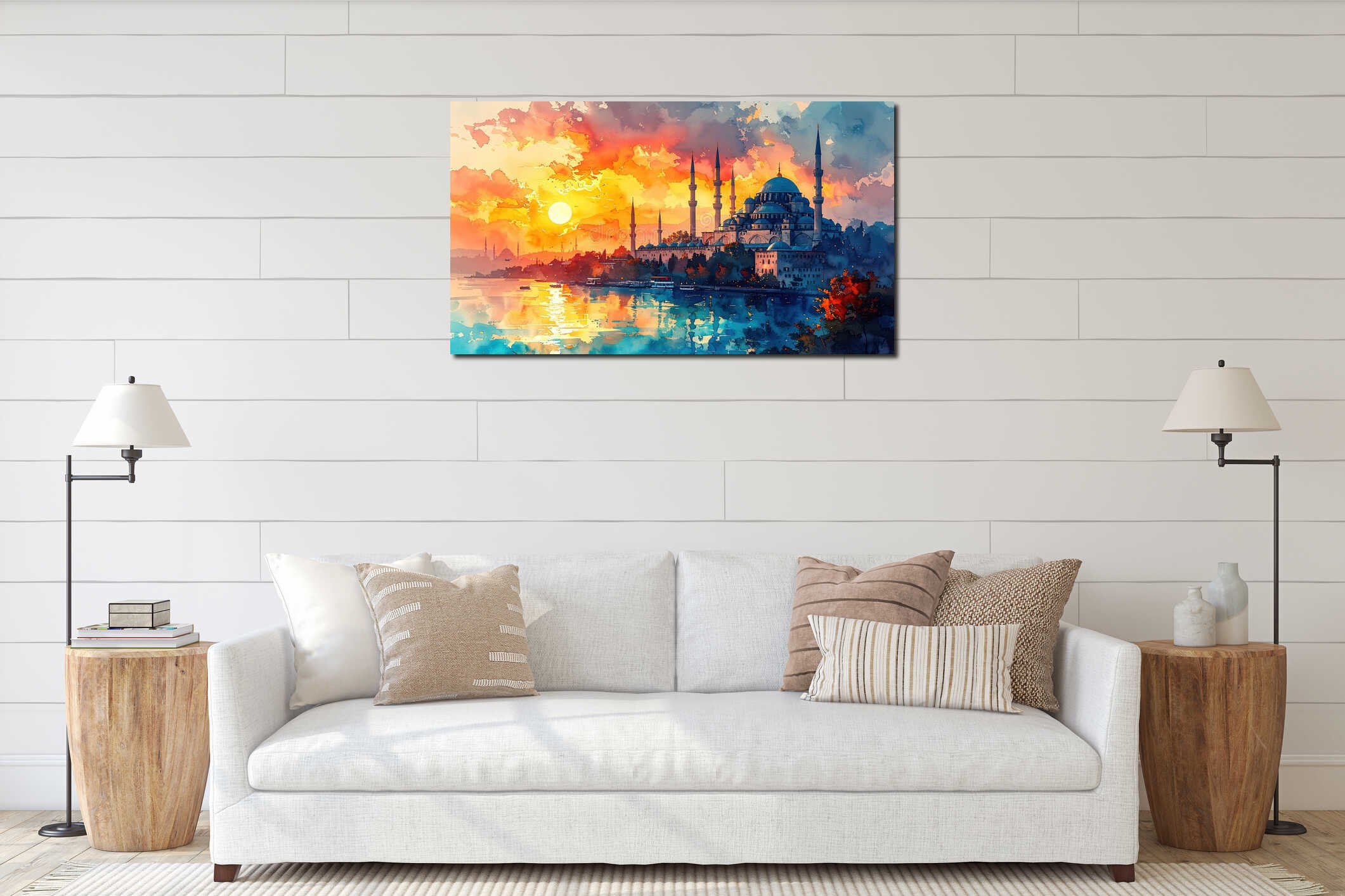 Canvas hanging interior mockup