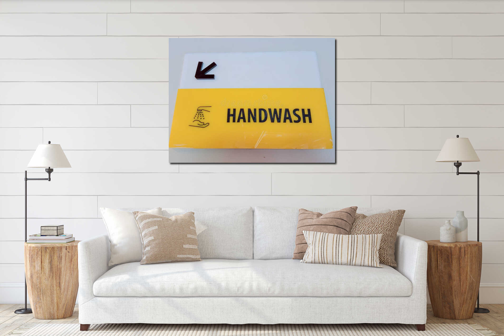 Canvas hanging interior mockup