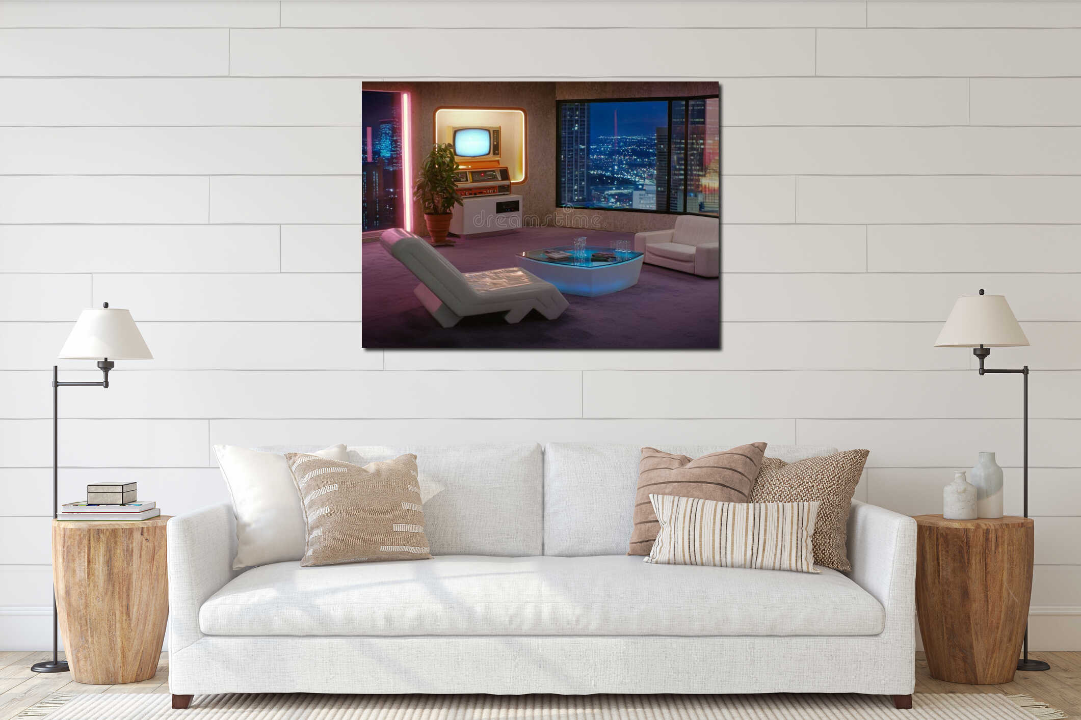 Canvas hanging interior mockup