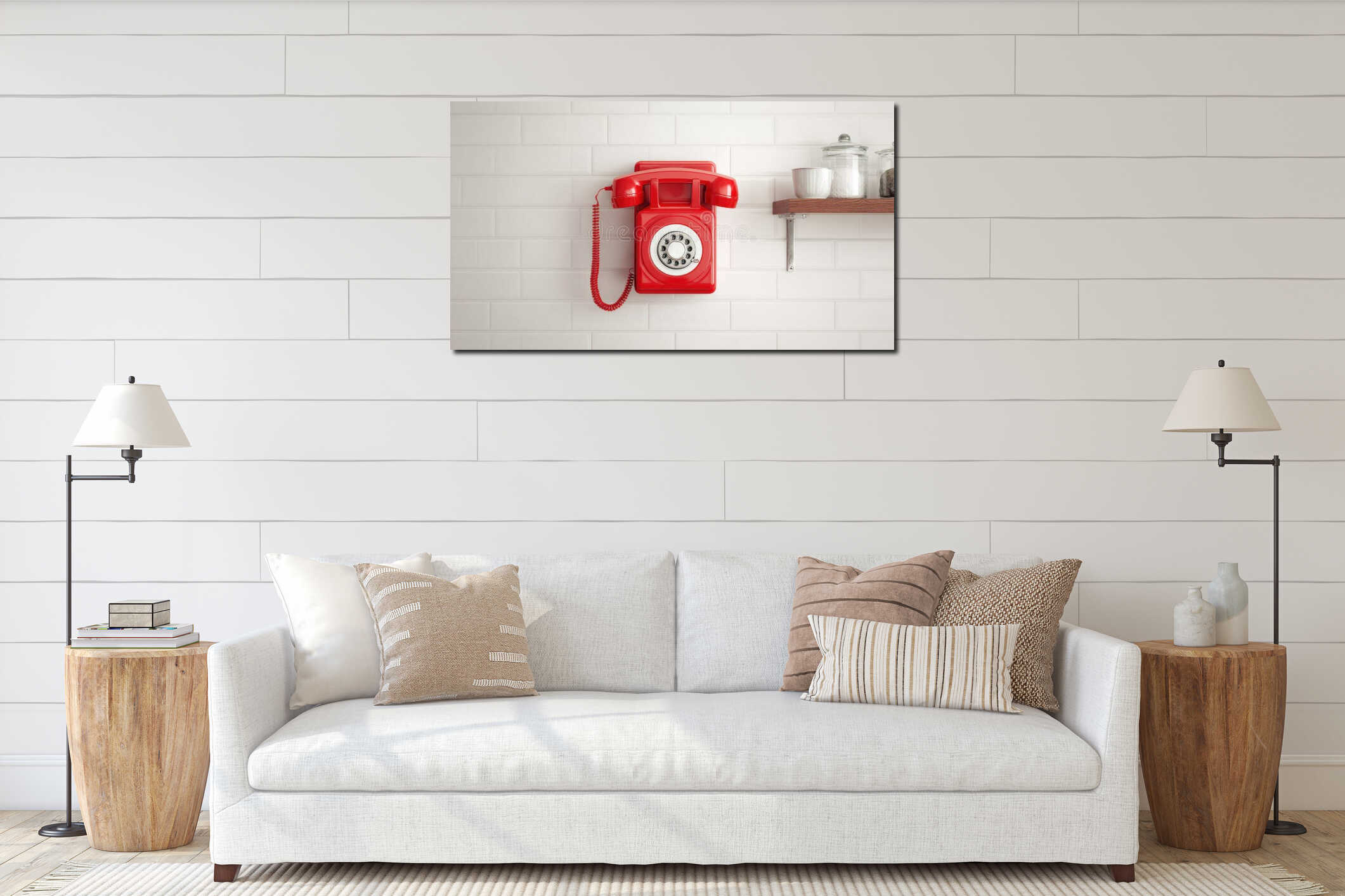 Canvas hanging interior mockup